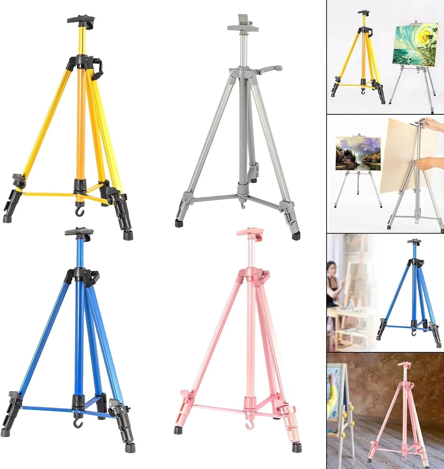 Pink Adjustable Art Easel Stand for Painting and Display