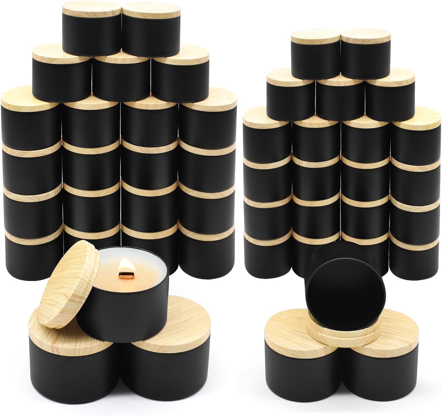 48-Pack Candle Jars with Metal Lids for Candle Making