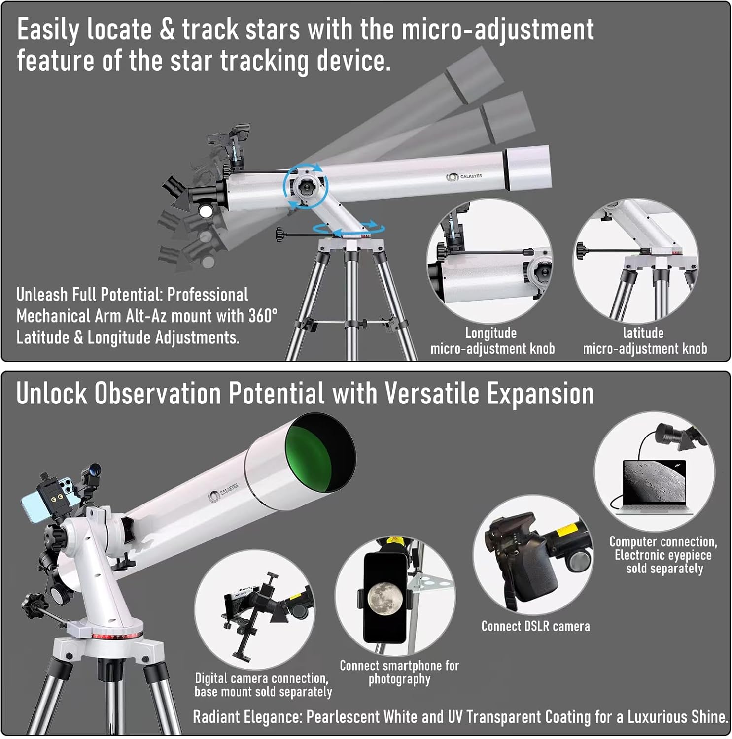 GALAEYES 100mm Aperture Telescope with Star-Finding System for iOS and Android