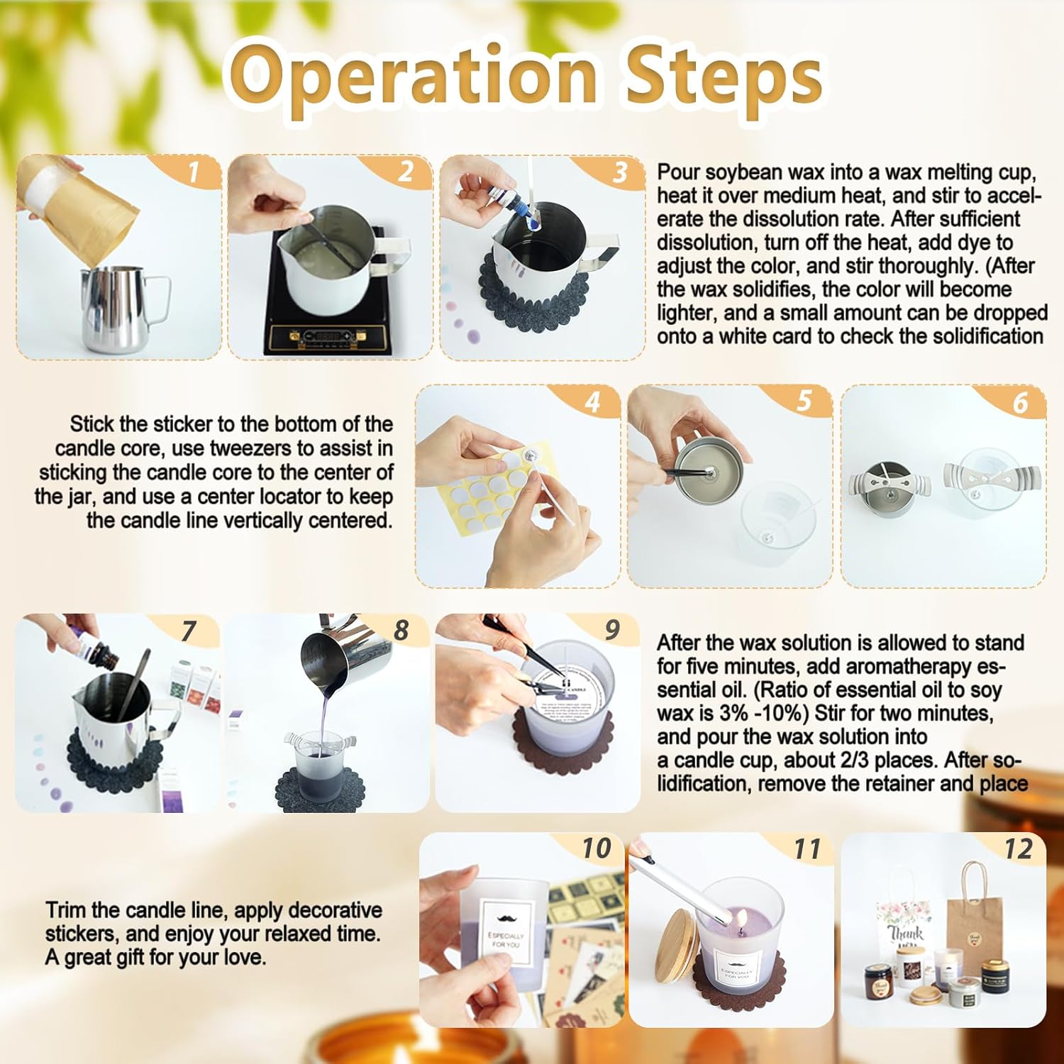 DOPXXBB Complete Candle Making Kit for Adults