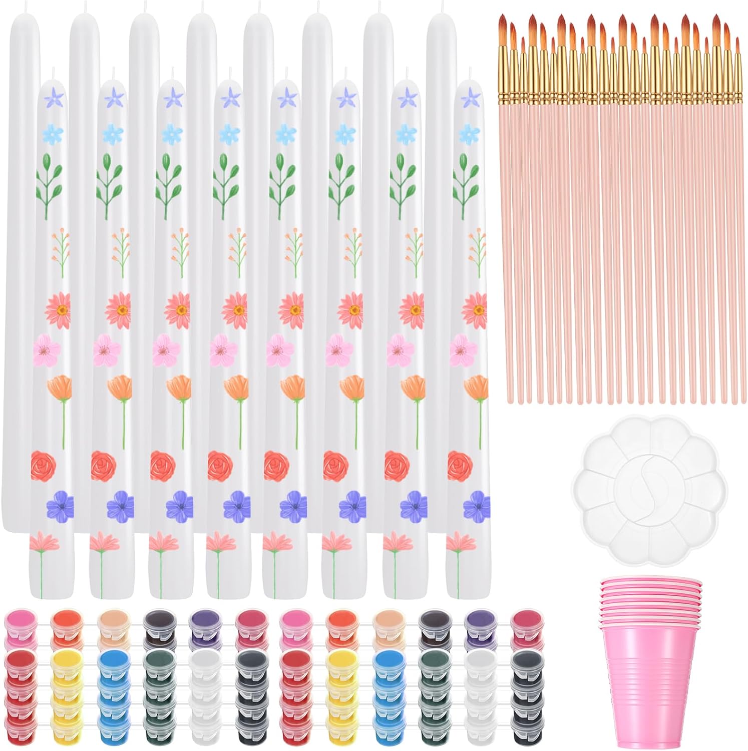 Resholder 64 Pcs Candle Painting Party Kit