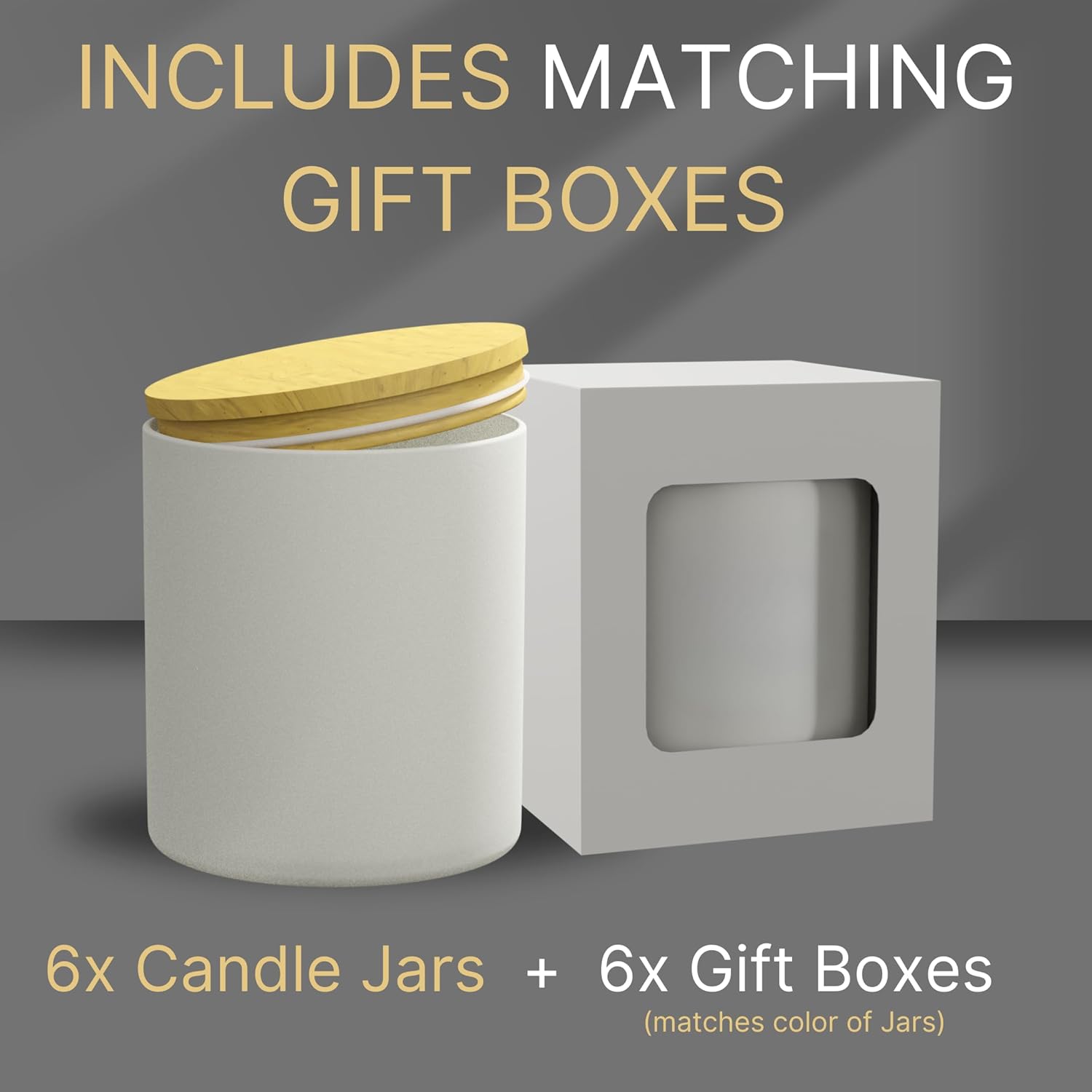 True Candle Frosted Glass Jar with Metal Lid 14oz 6pcs