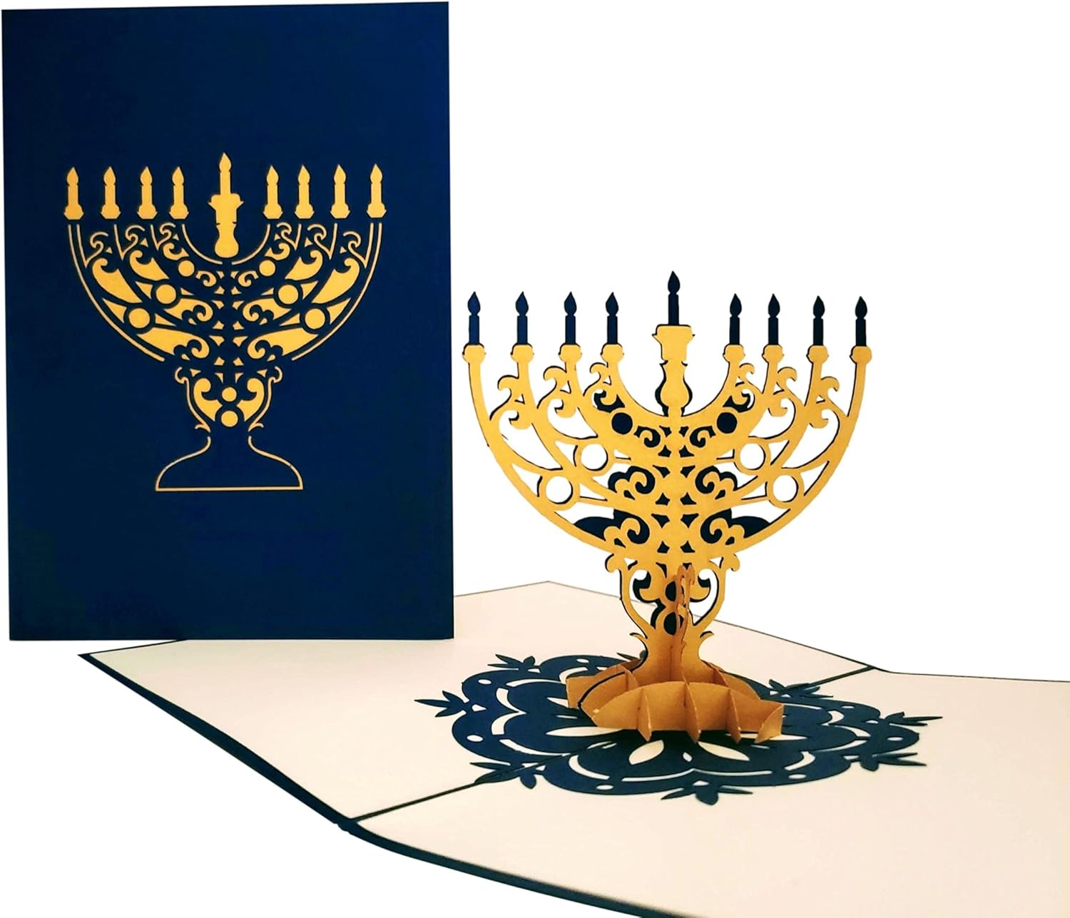Elegant Hanukkah 3D Pop Up Card with Envelope