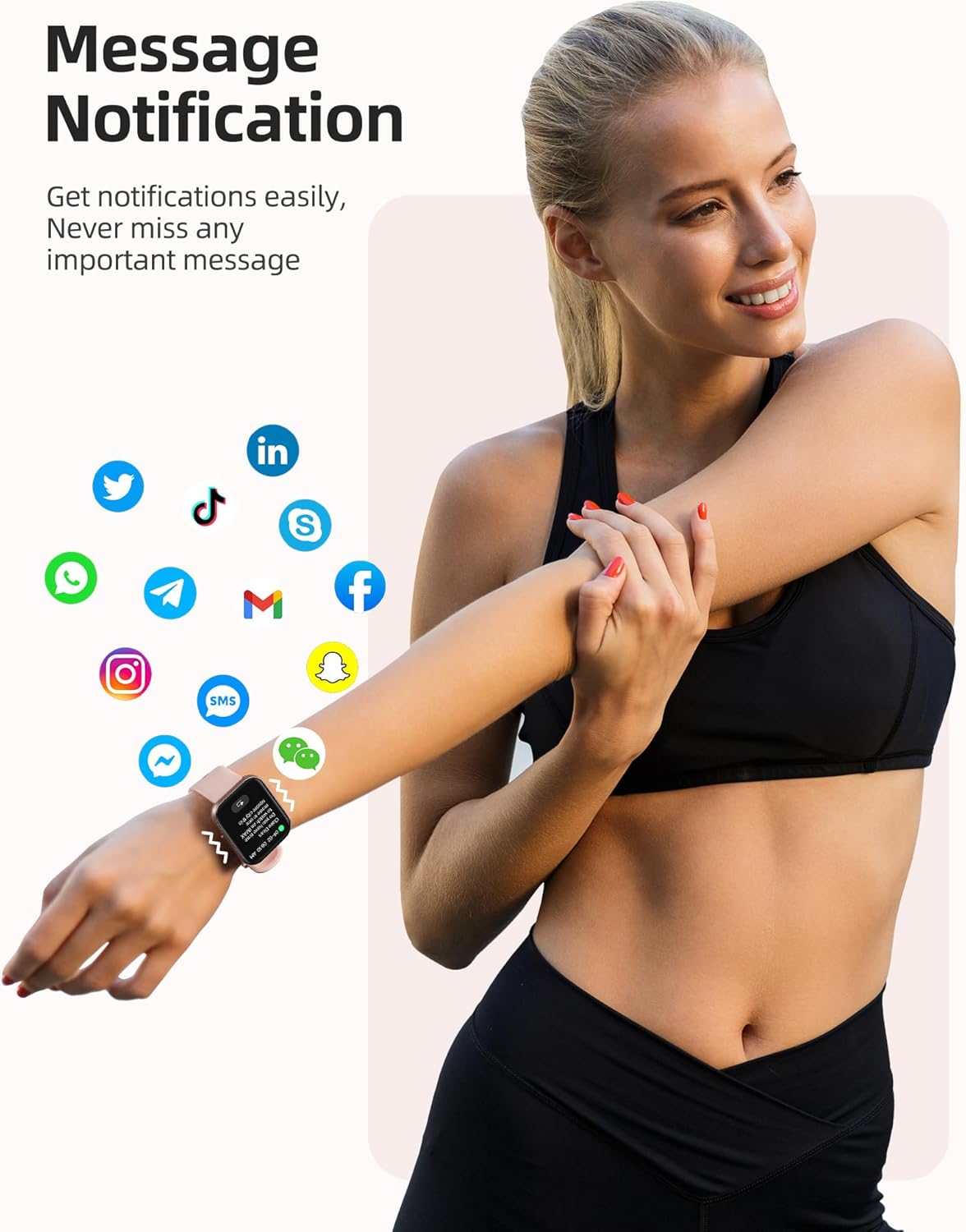 Parsonver Smart Watch Rose Gold 5ATM Waterproof