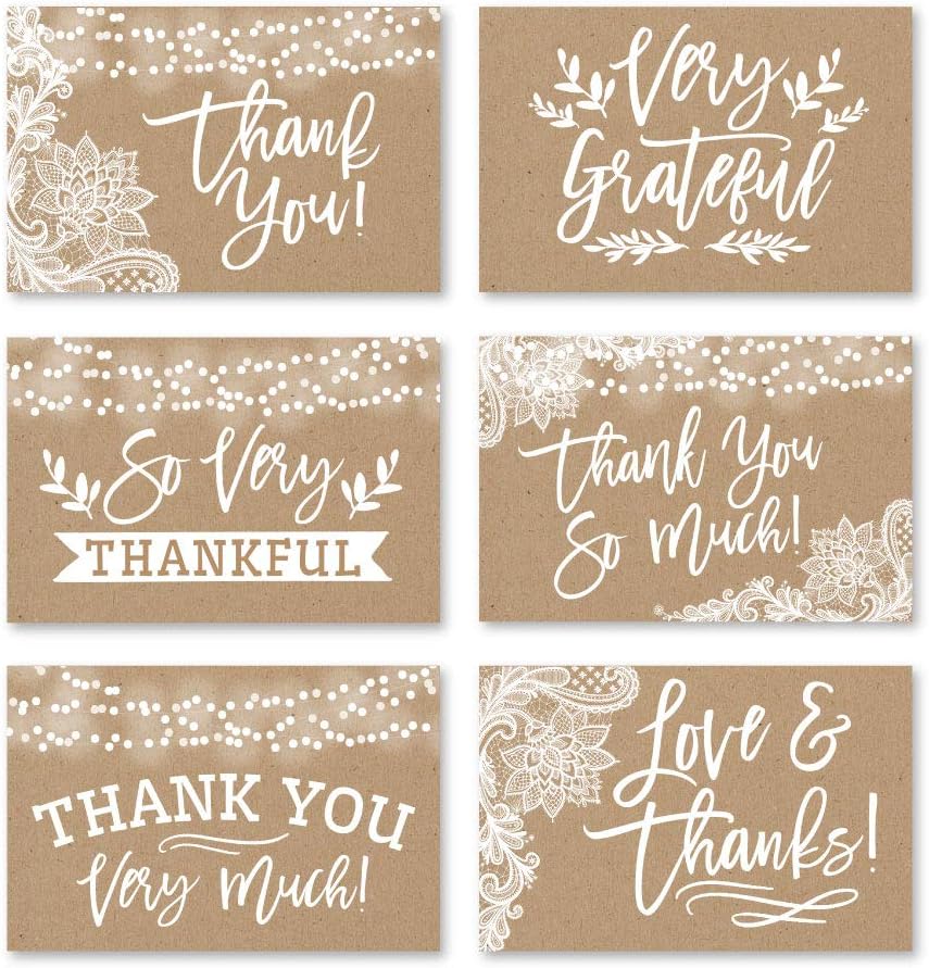 Hadley Designs 24 Rustic Kraft Greeting Cards