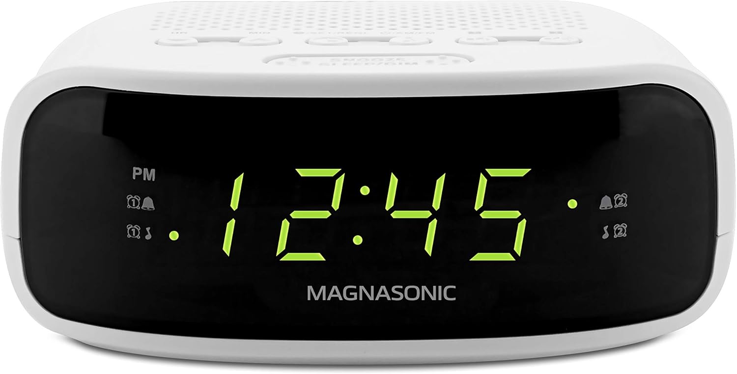 Magnasonic Digital AM FM Clock Radio with Dual Alarm and Sleep Function