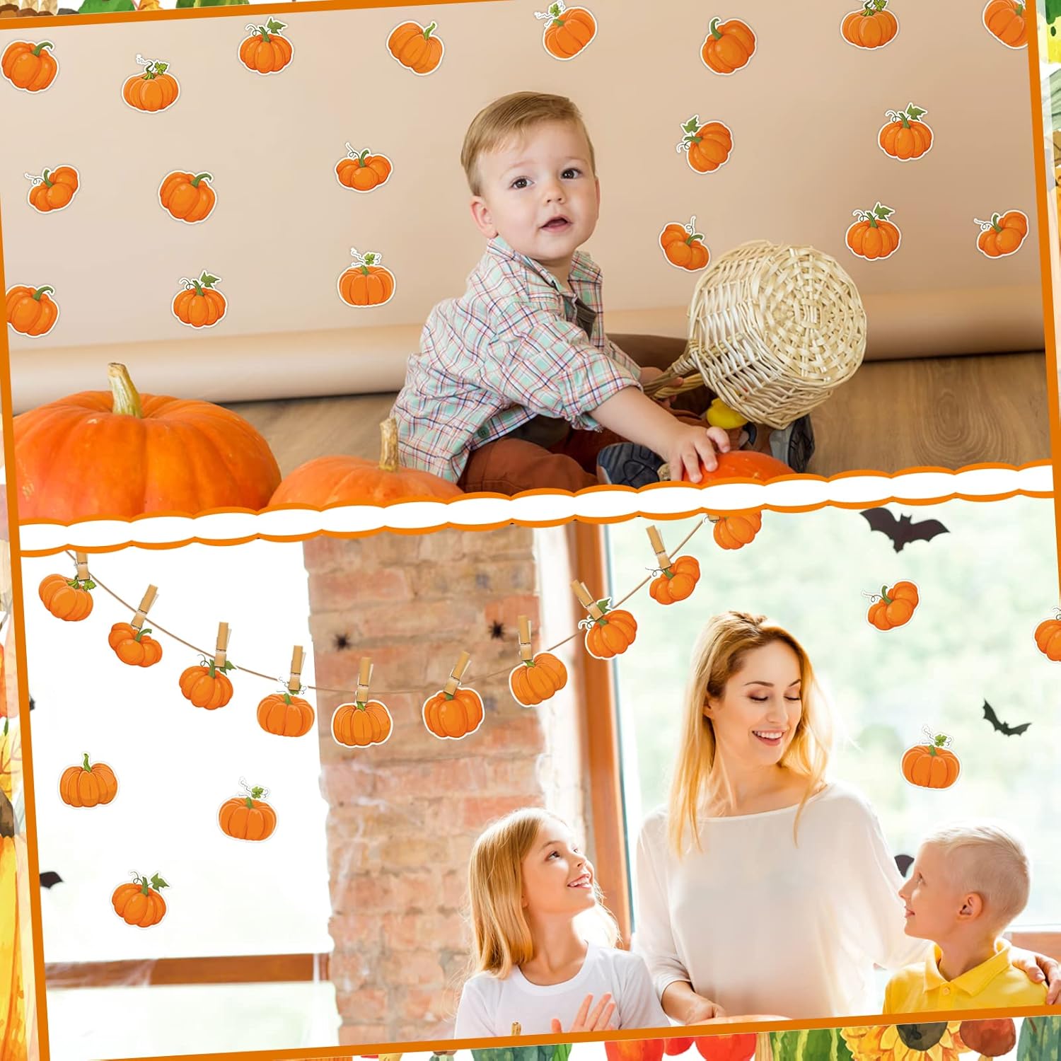 60 Piece Pumpkin Cutouts for Fall Bulletin Board Decor