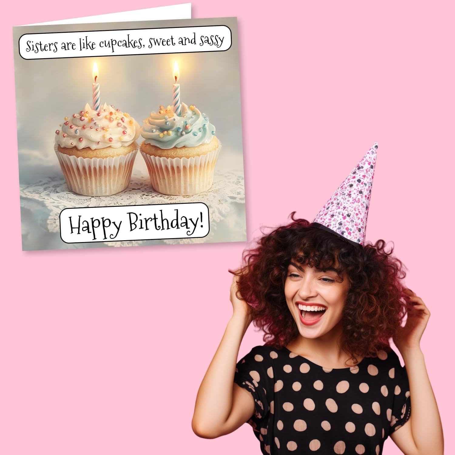 Cute Happy Birthday Card For Sister - Cupcake Lover