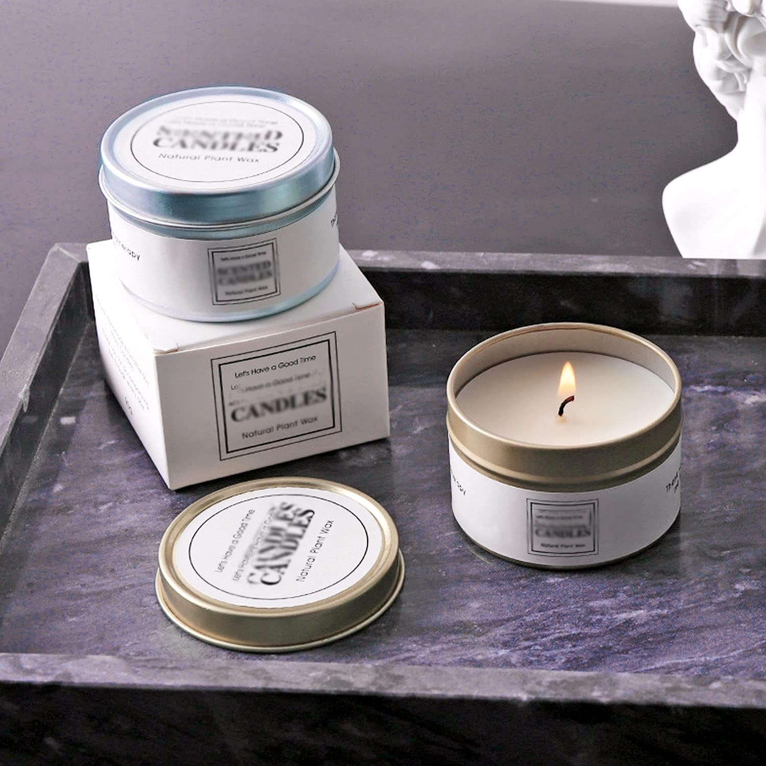 Unixing 8oz Metal Candle Tins - 12 Pack DIY Set