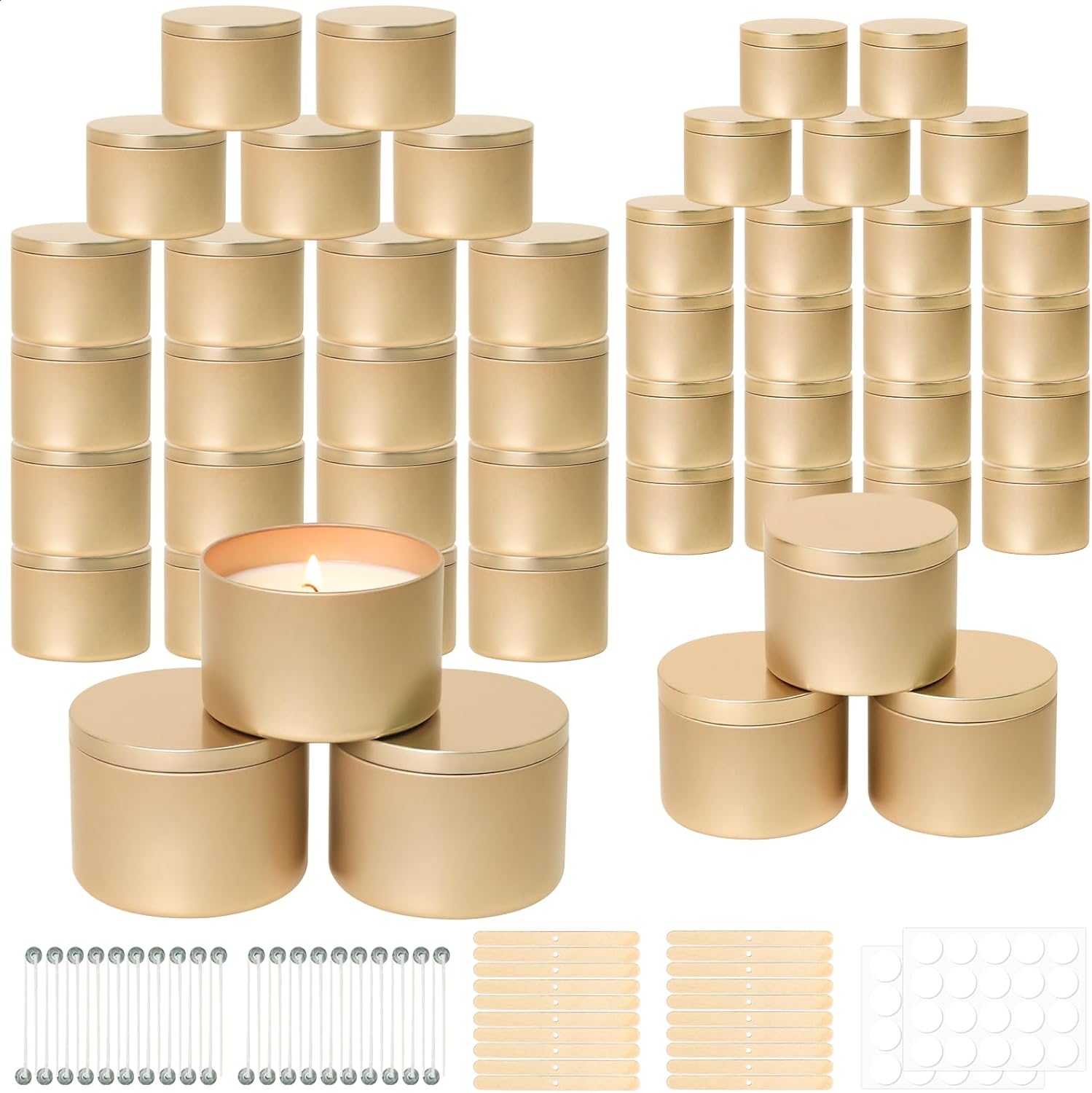 SUPMIND 48 Pack Candle Tins for Candle Making