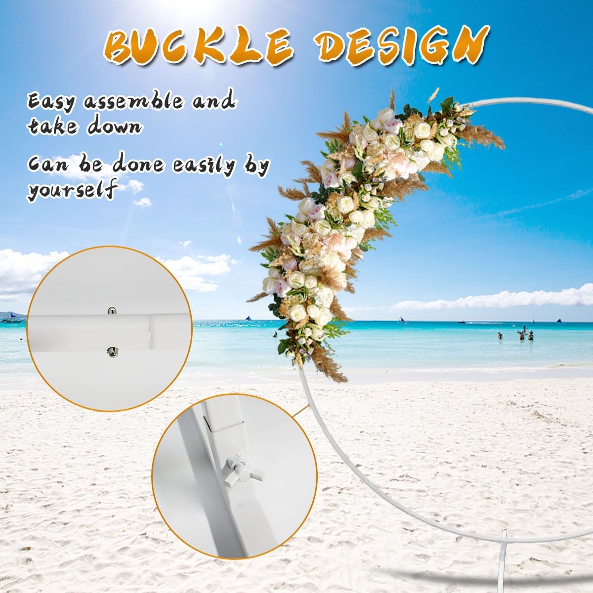 Harfirbe Round Backdrop Stand 65ft Aluminum Arch Kit