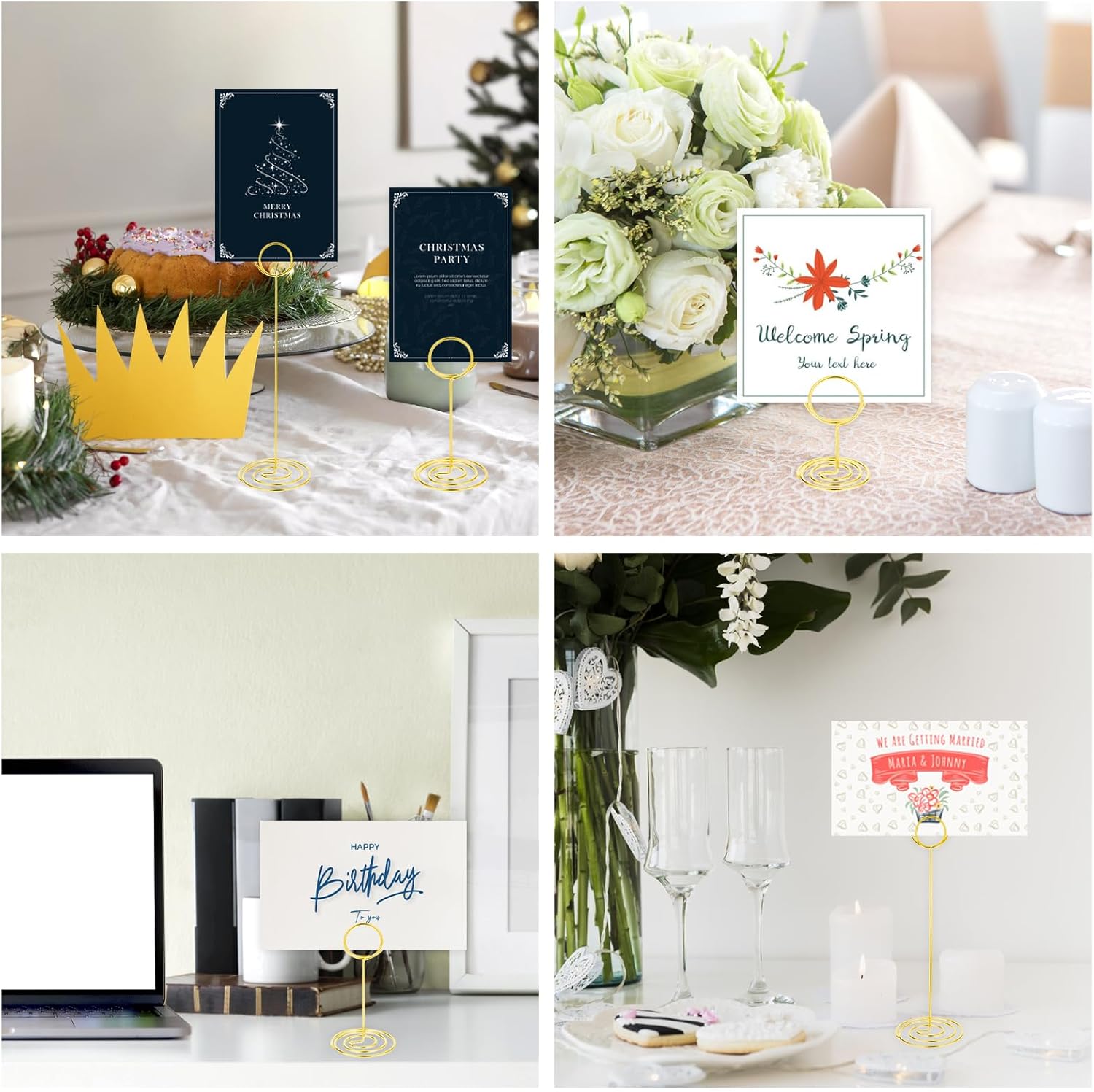 24 Pcs Gold Table Number Holders 3 Sizes
