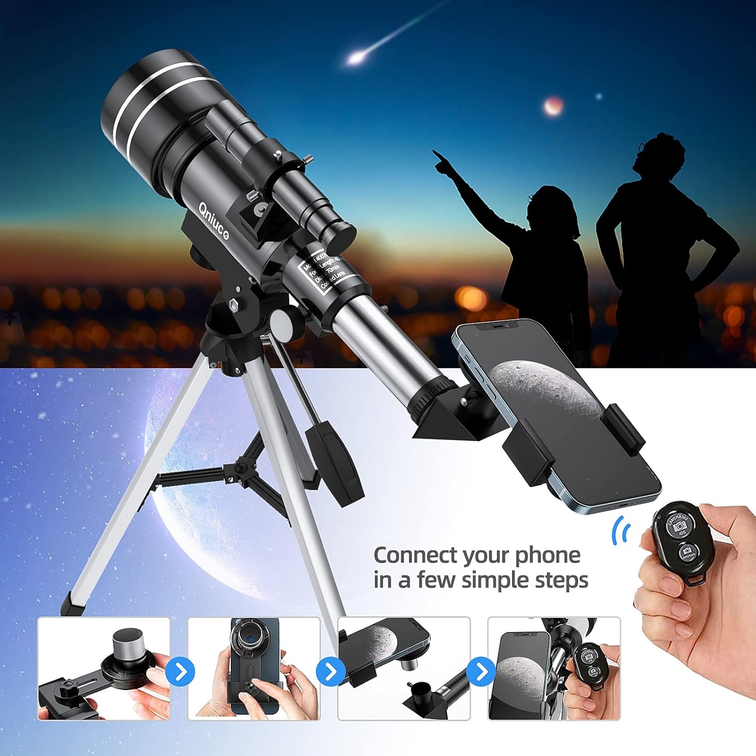 Beginner Telescope for Adults and Kids 70mm Aperture
