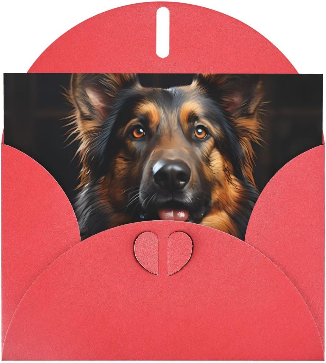 Red Pearlescent Holiday Cards 4x6 German Shepherd Design
