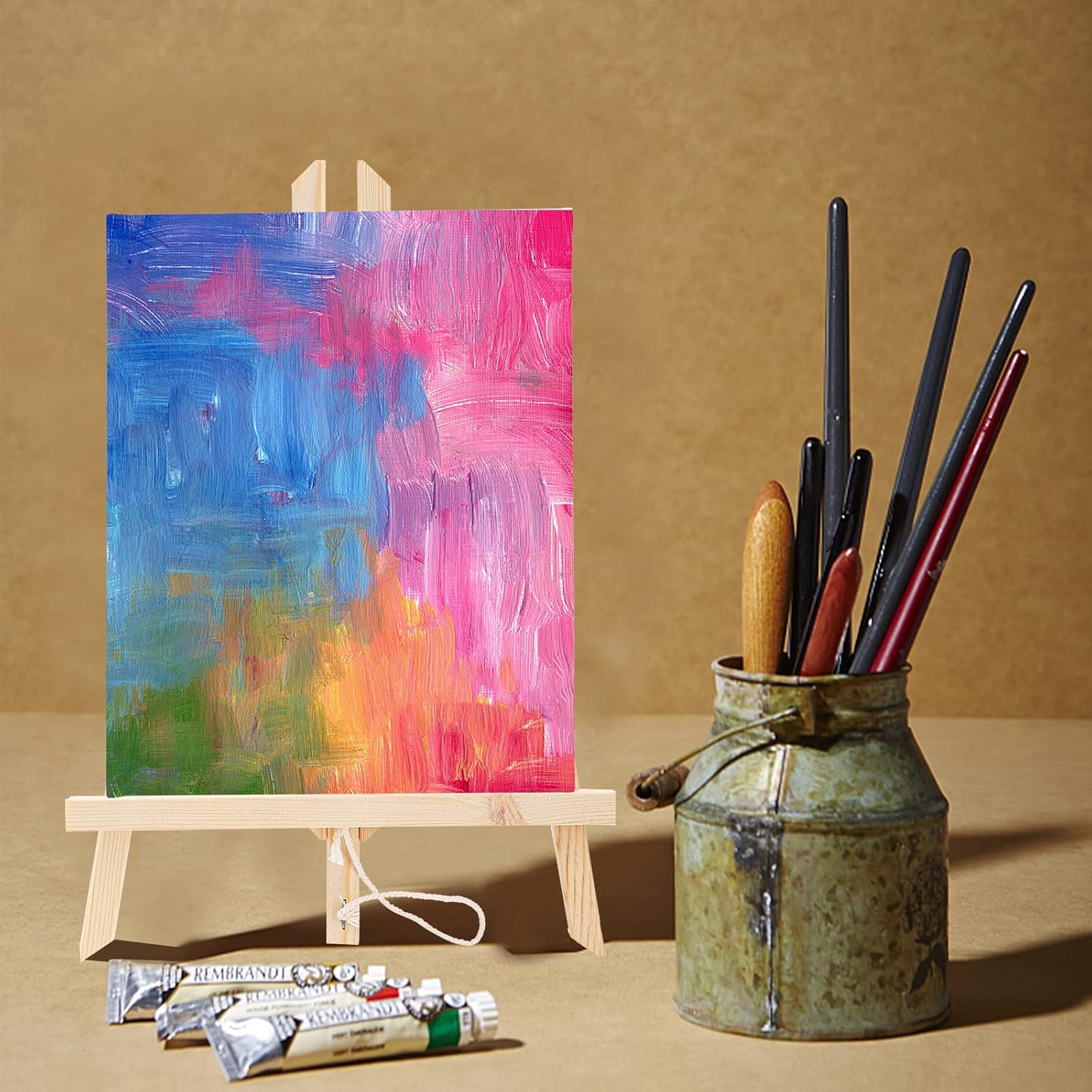 Tosnail 6 Pack 8x10 Inch Canvas and Easel Set
