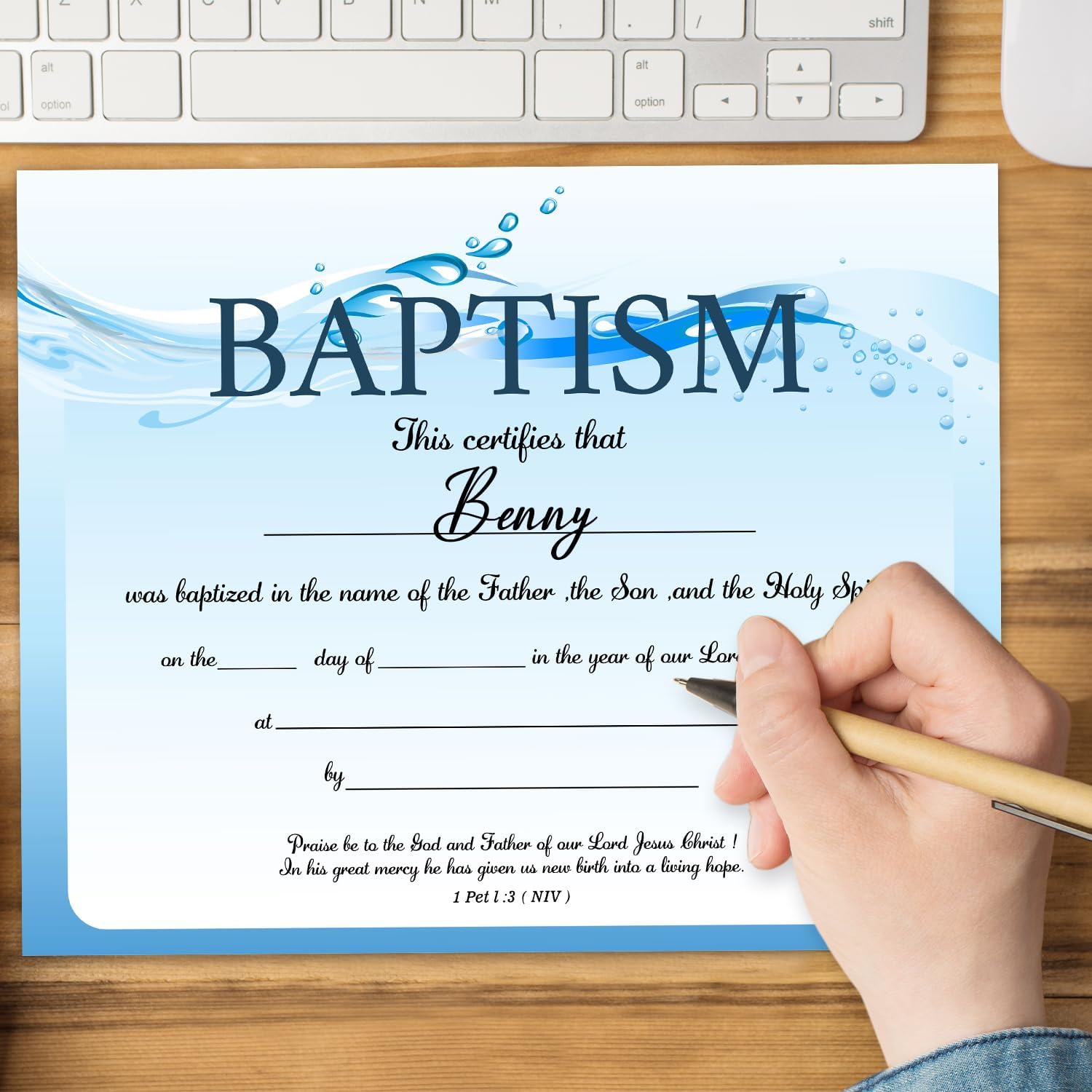Baptism Certificates 25 pcs 8x10 Inch Baby Dedication Awards