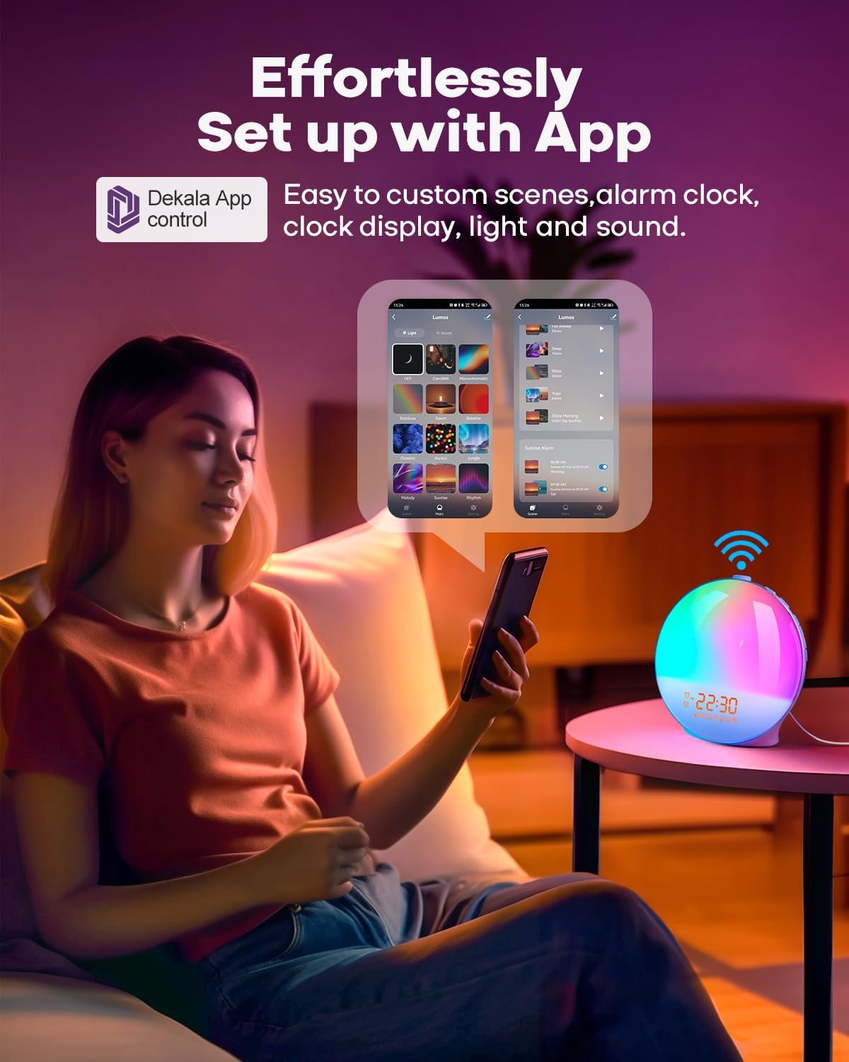 Dekala Sunrise Alarm Clock with App Control