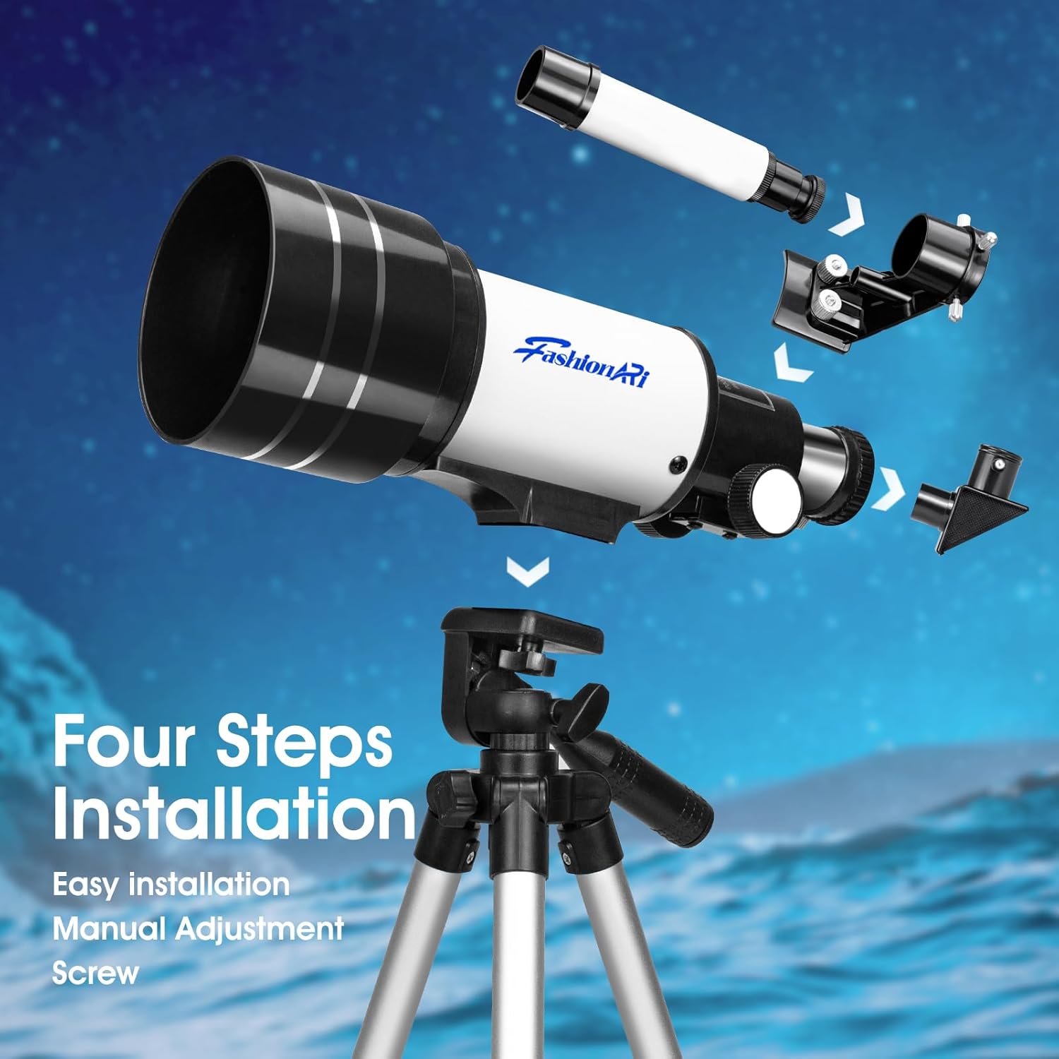 Kids Beginner Telescope with 70mm Aperture and 300mm Focal Length