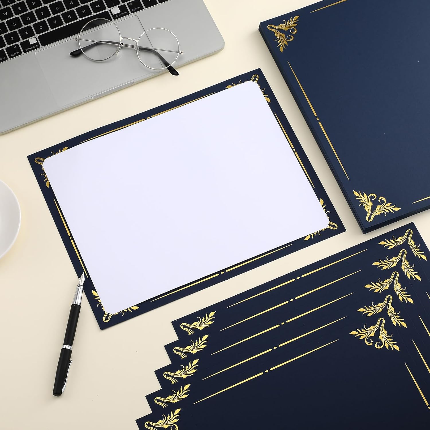 Fainne 250 Pcs Gold Foil Certificate Covers