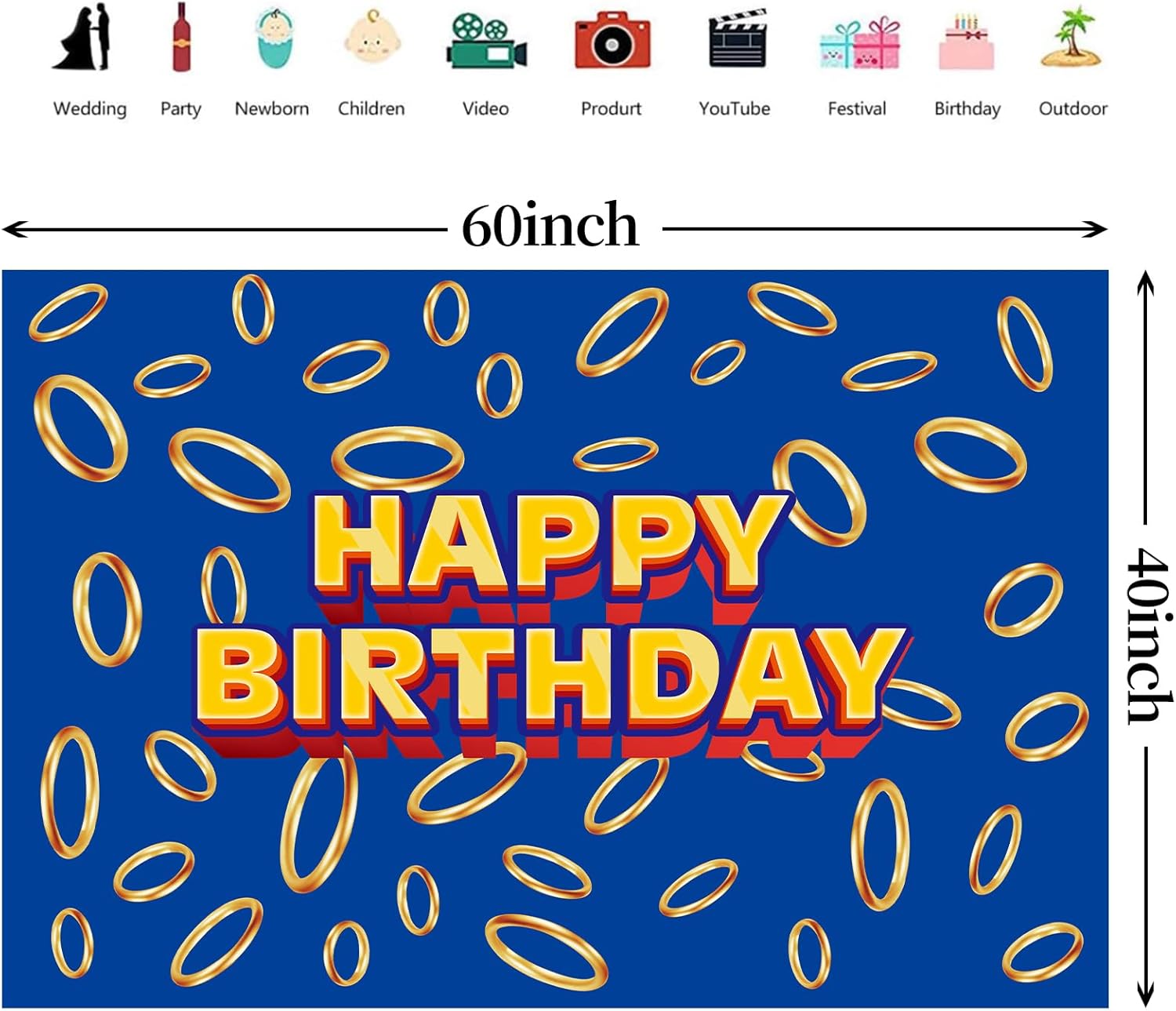 5x3ft Cartoon Game Hedgehog Birthday Party Backdrop Set