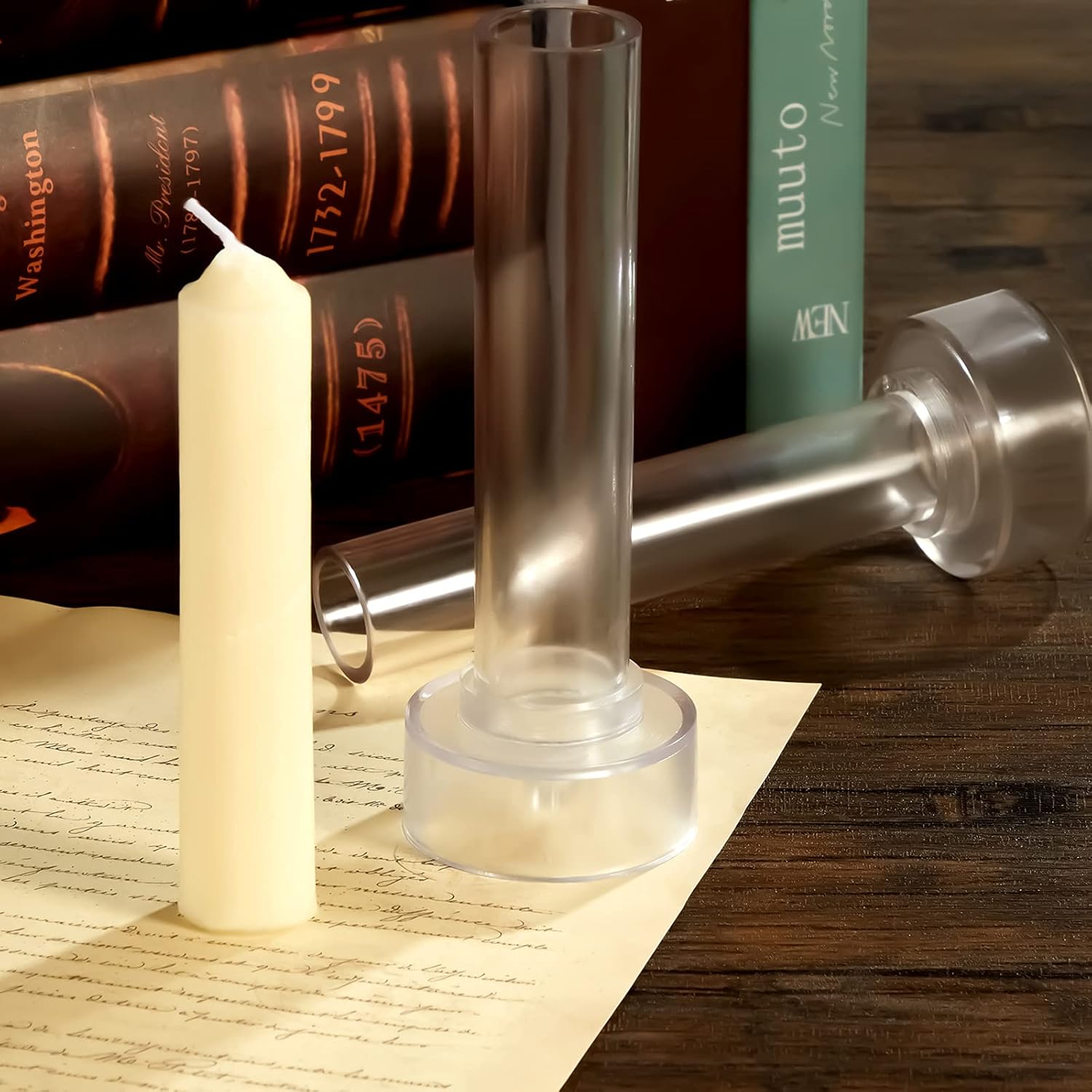 2 Piece Taper Candle Mold Set with Wire Wicks Clips Tool Kit