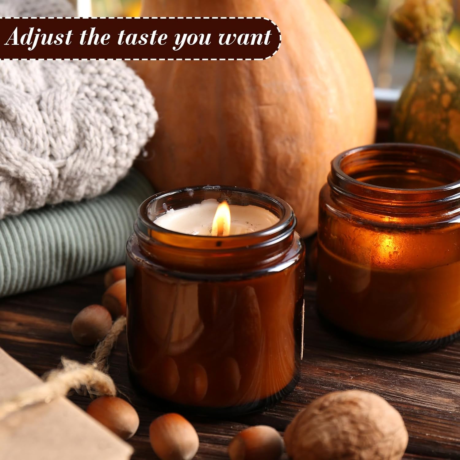 Zhehao 24 Pcs Amber Glass Candle Jars with Gold Lids