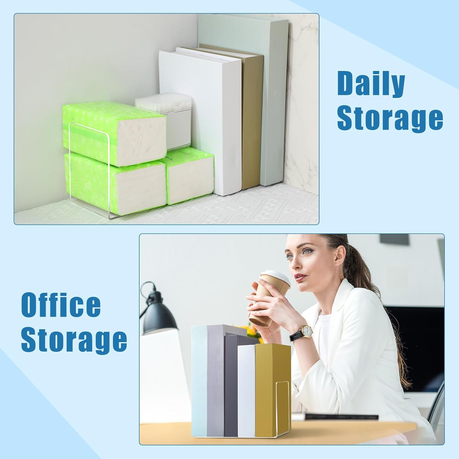 Maitys 32 Pcs Clear Acrylic Book Ends for Shelves