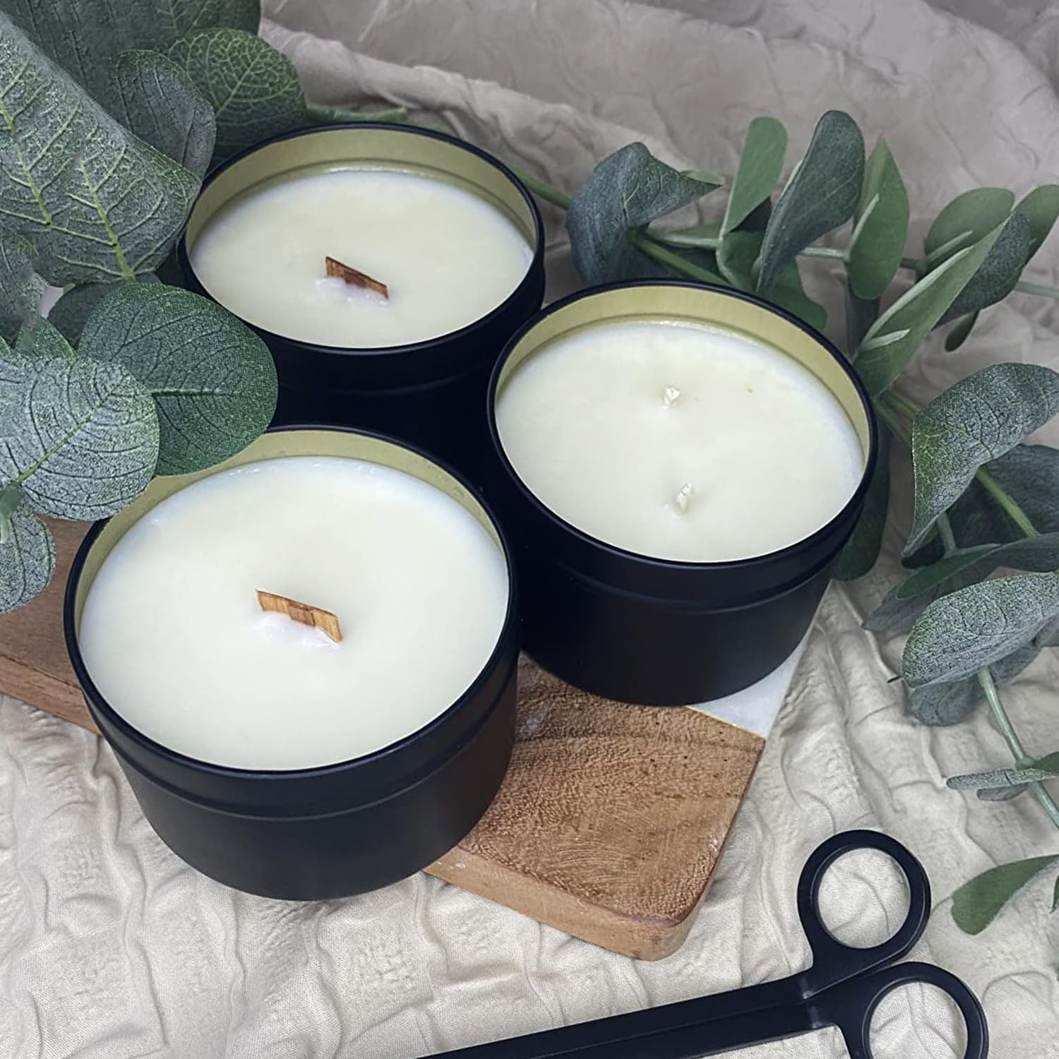 GENHAKON 48 Pack 4 oz Black Candle Tins