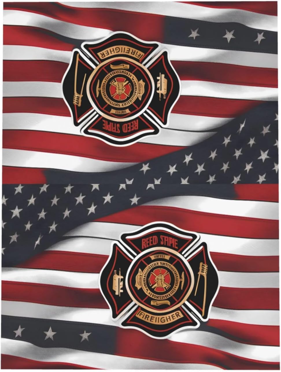 Pink Red Stripe Firefighter USA Flag Greeting Card 4x6