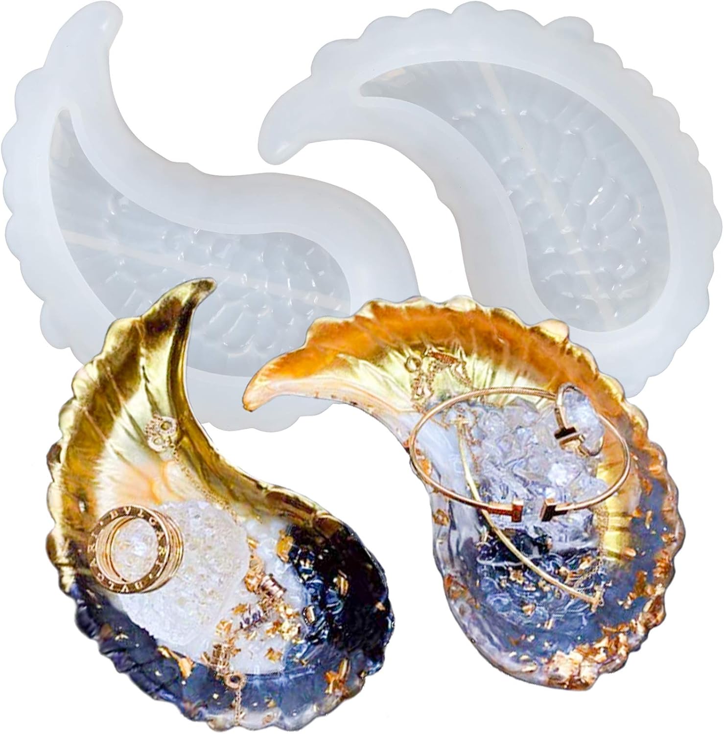 Angel Wing Trinket Dish Epoxy Resin Silicone Molds 2-Count
