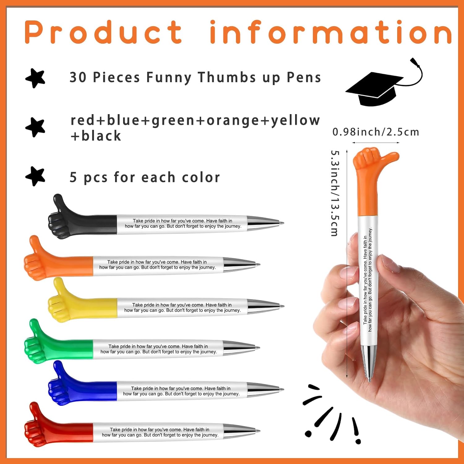 Kosiz 30 Pcs Motivational Thumb Up Pens for Students
