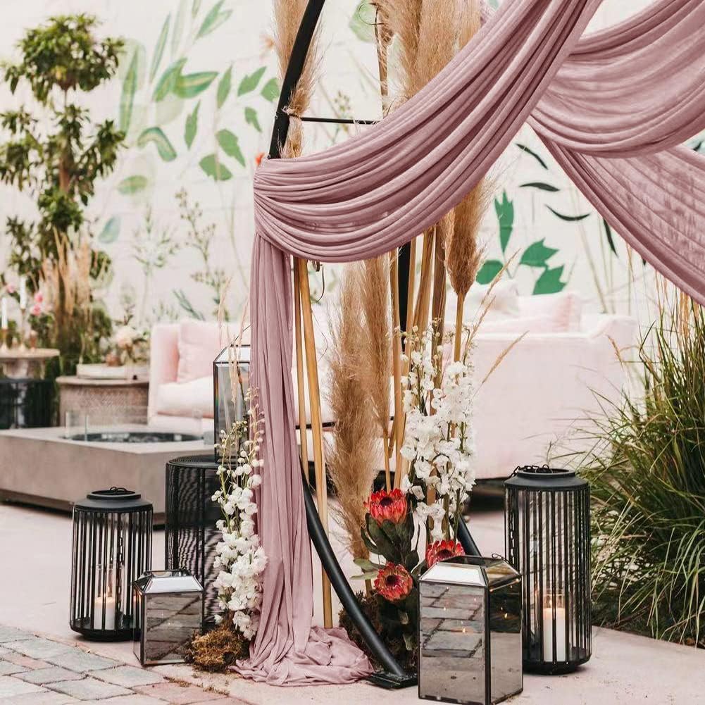 LINXTAR Wedding Arch Draping Fabric 30 x 6Y Dusty Rose Sheer Chiffon