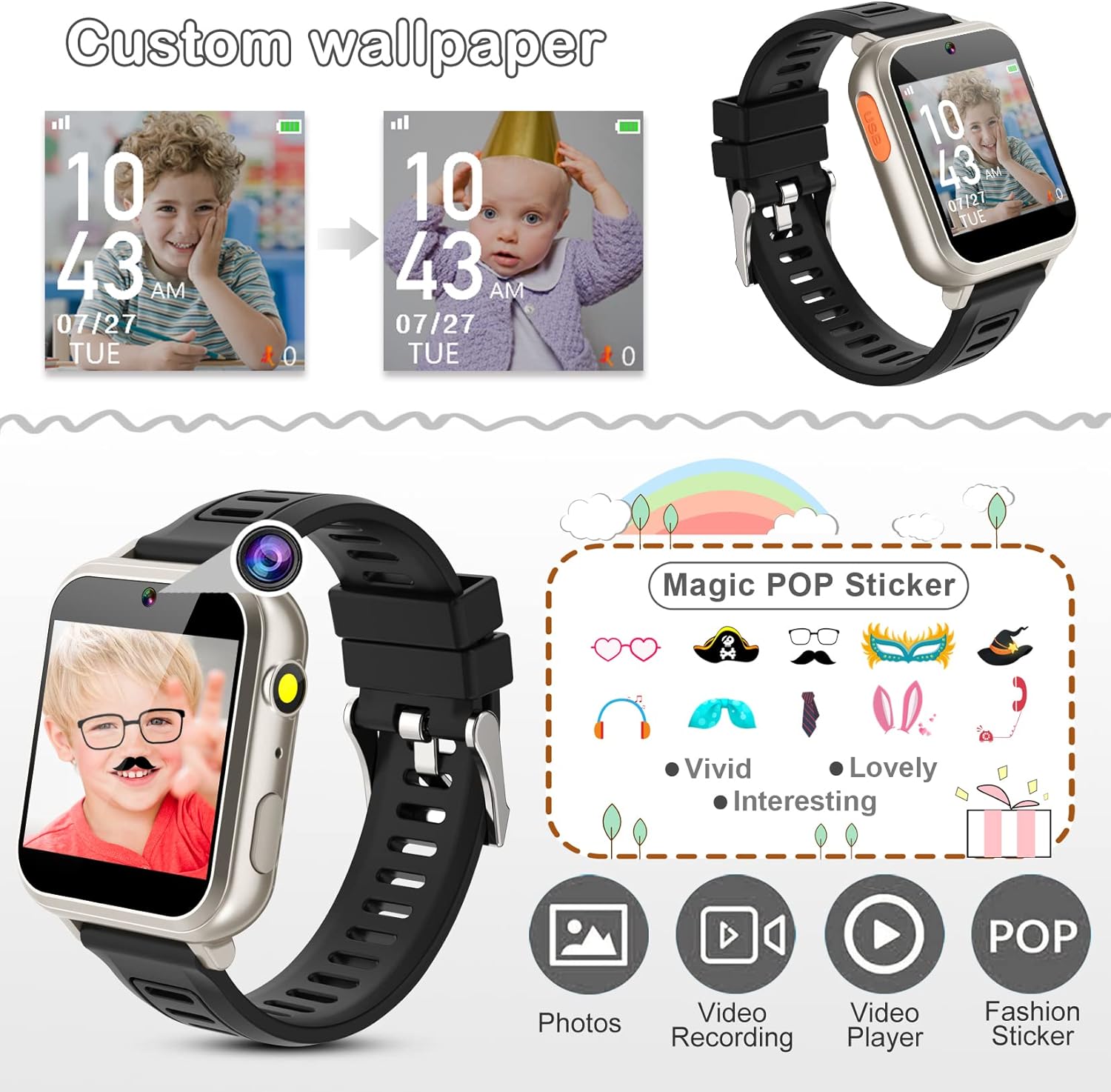 Phyulls Kids Smart Watch with 24 Puzzle Games