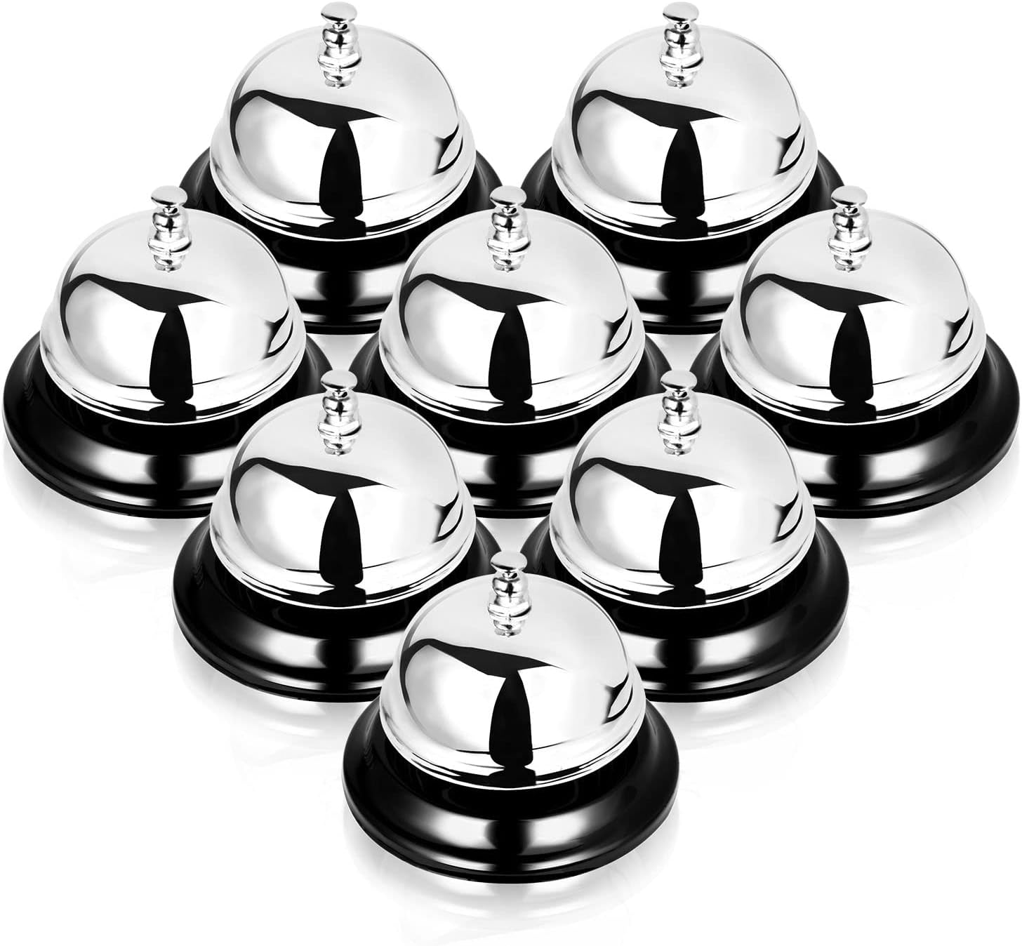 8PCS Metal Call Bell - Silver - 35 Inch Diameter