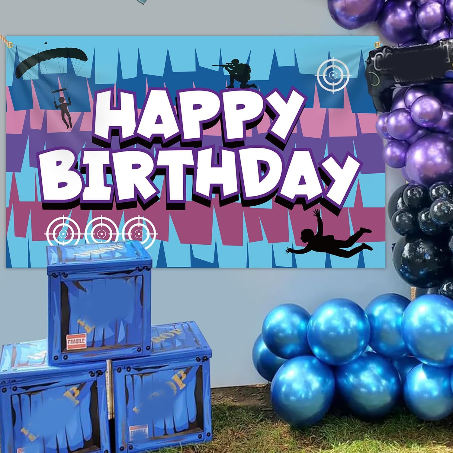 Video Game Birthday Backdrop Decorations 708x433 Inch