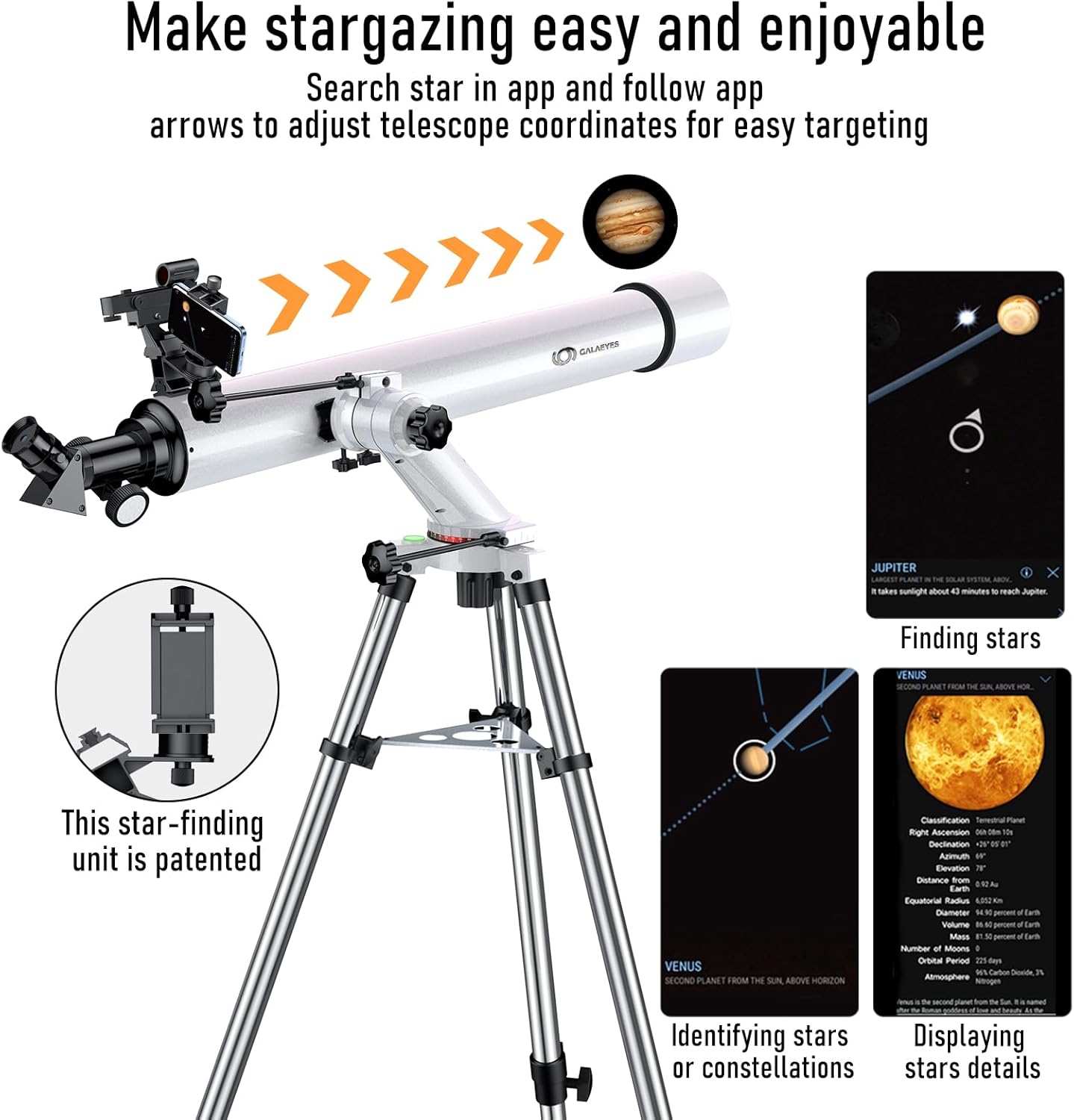 GALAEYES 100mm Aperture Telescope with StarFinding System for iOS and Android