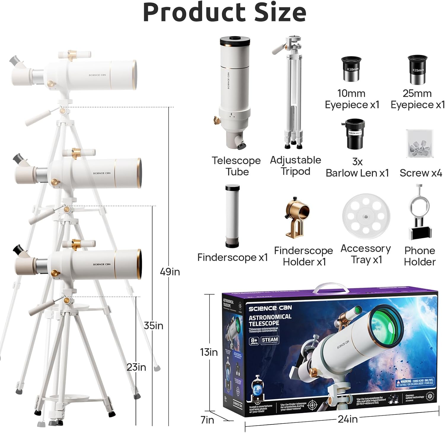 Science Can Telescope for Kids 70mm Aperture