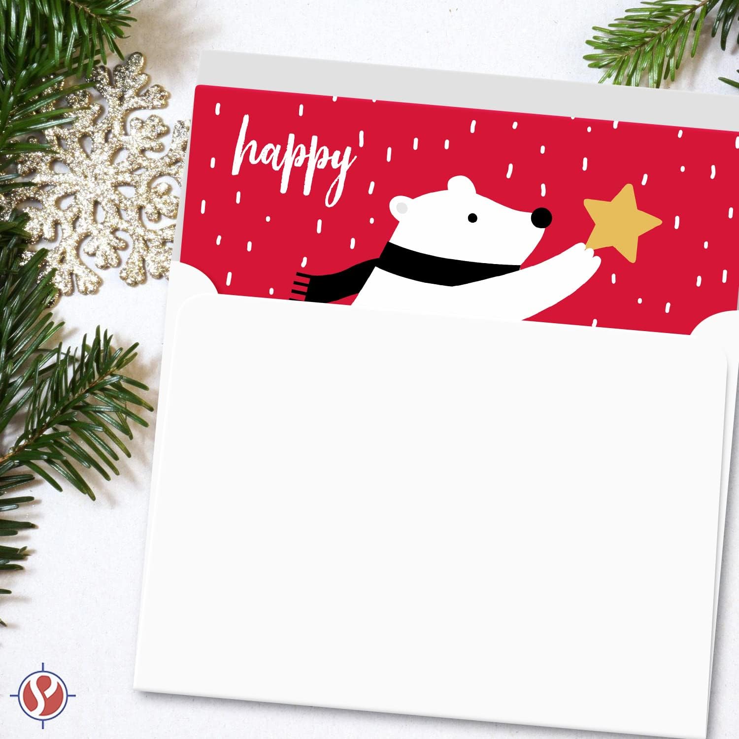 2026 Christmas Cards 50 Sets 25 Red 25 Green 5x7