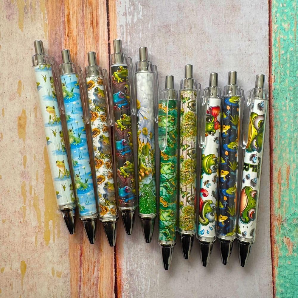 10PC Cute Frog Pens with Green Design
