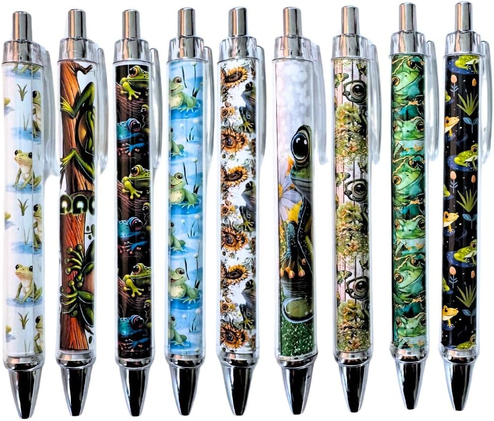 10PC Cute Frog Pens with Green Design