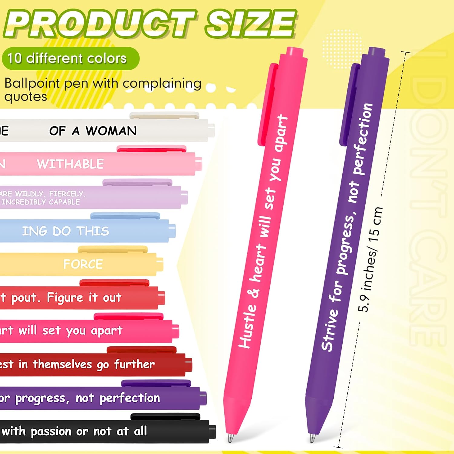 Crtiin 10 Pcs Funny Ballpoint Pens with Sayings