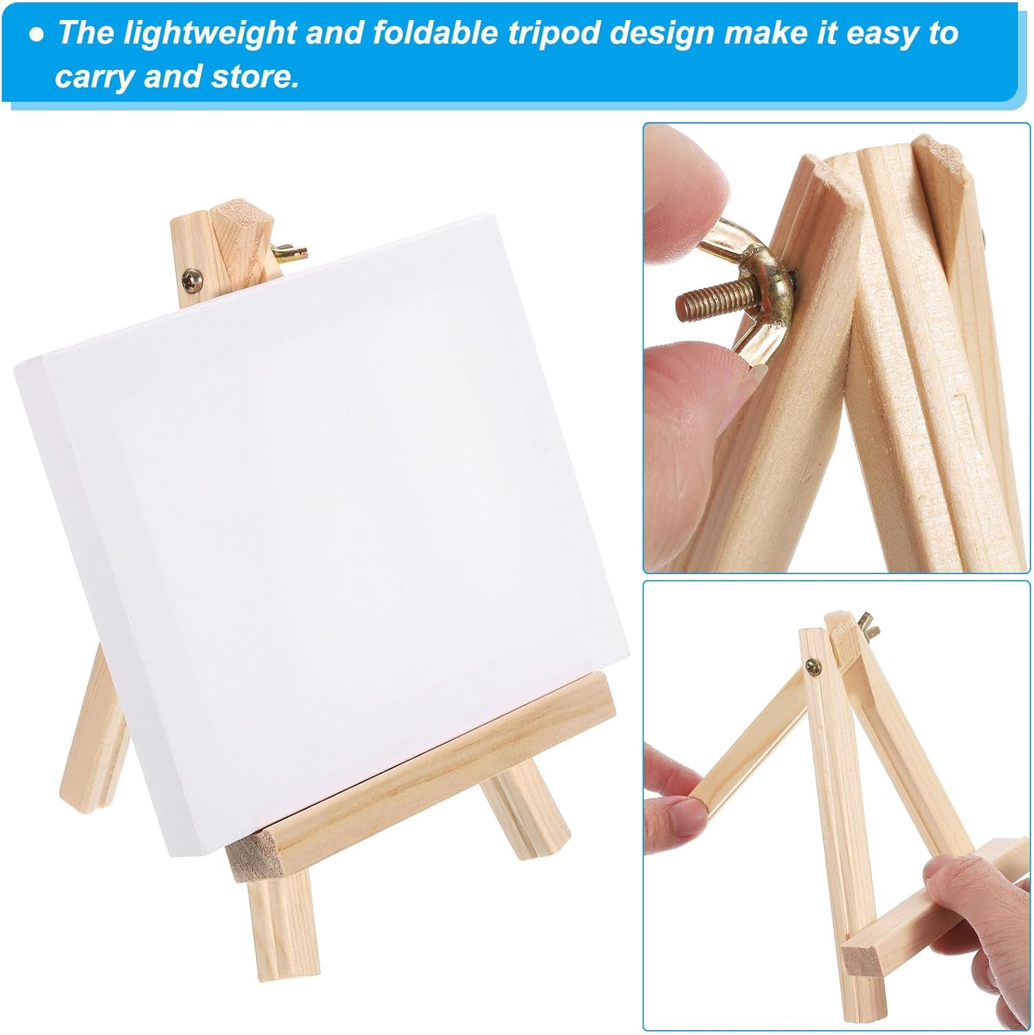 PATIKIL Mini Canvas Easel Set for Art Drawing Painting