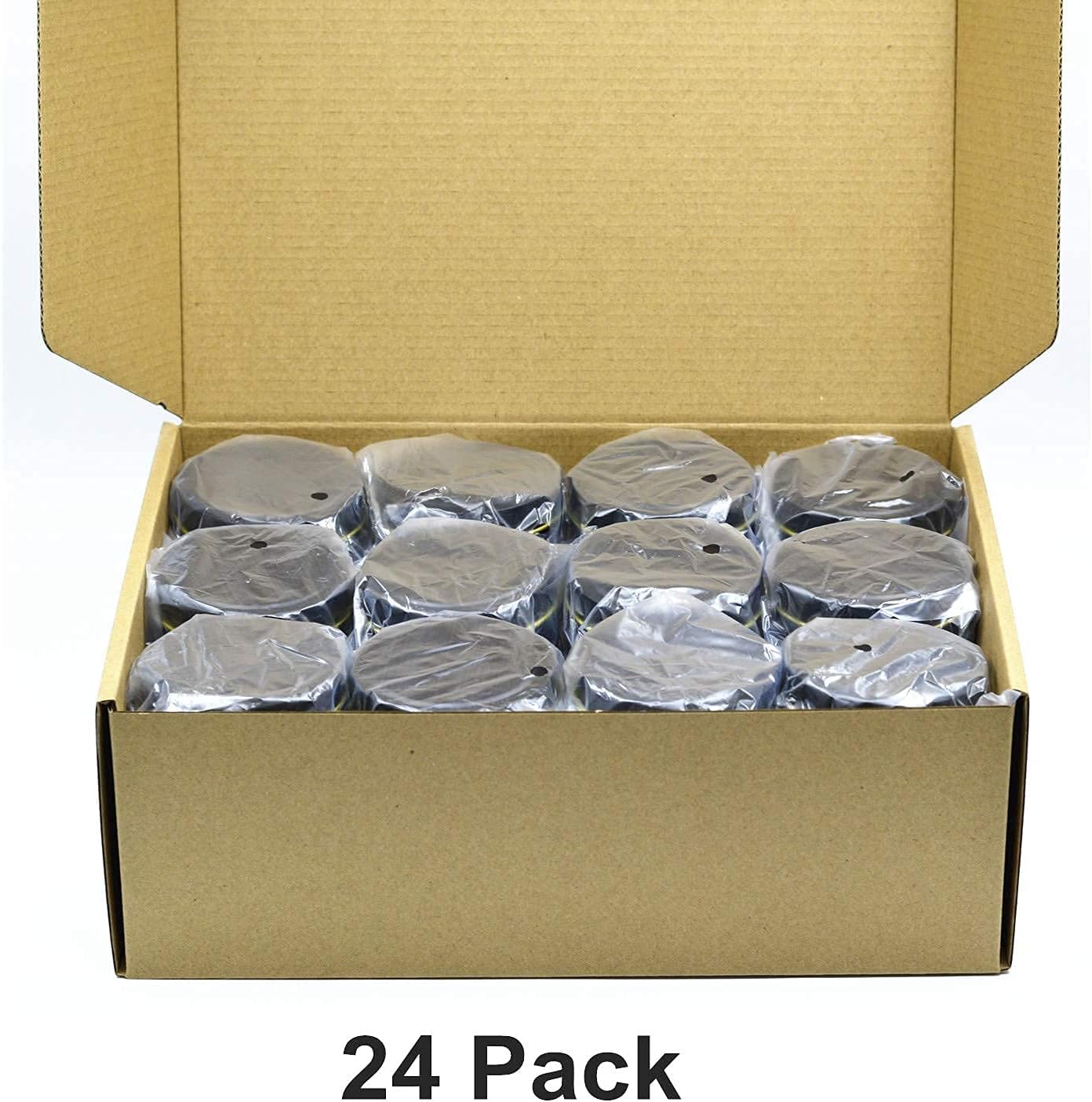 SONVIIBOX 24 Piece Black Candle Tins 4oz