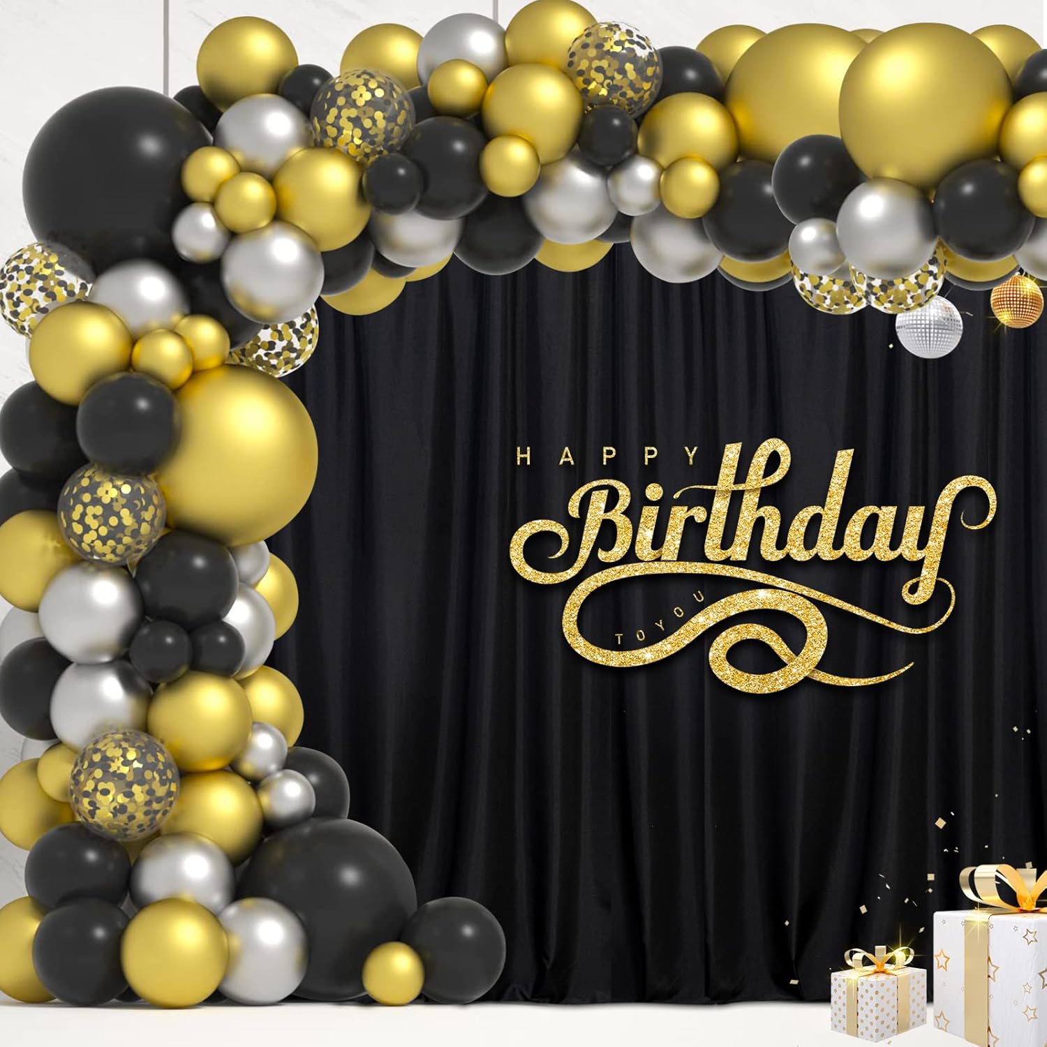 Black Backdrop Curtain 2 Panels 5ft x 10ft Rod Pocket