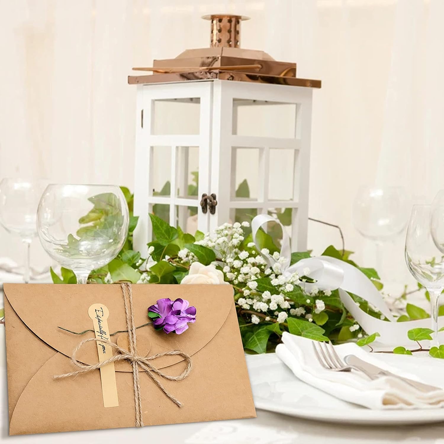 12 Pack Dried Flowers Greeting Cards with Envelopes