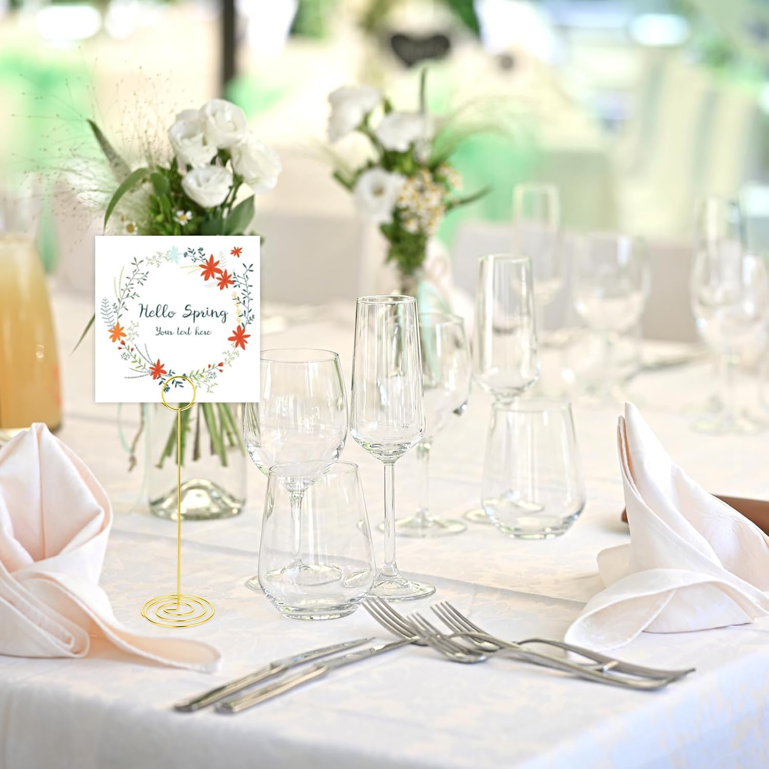 24 Pcs Gold Table Number Holders 3 Sizes