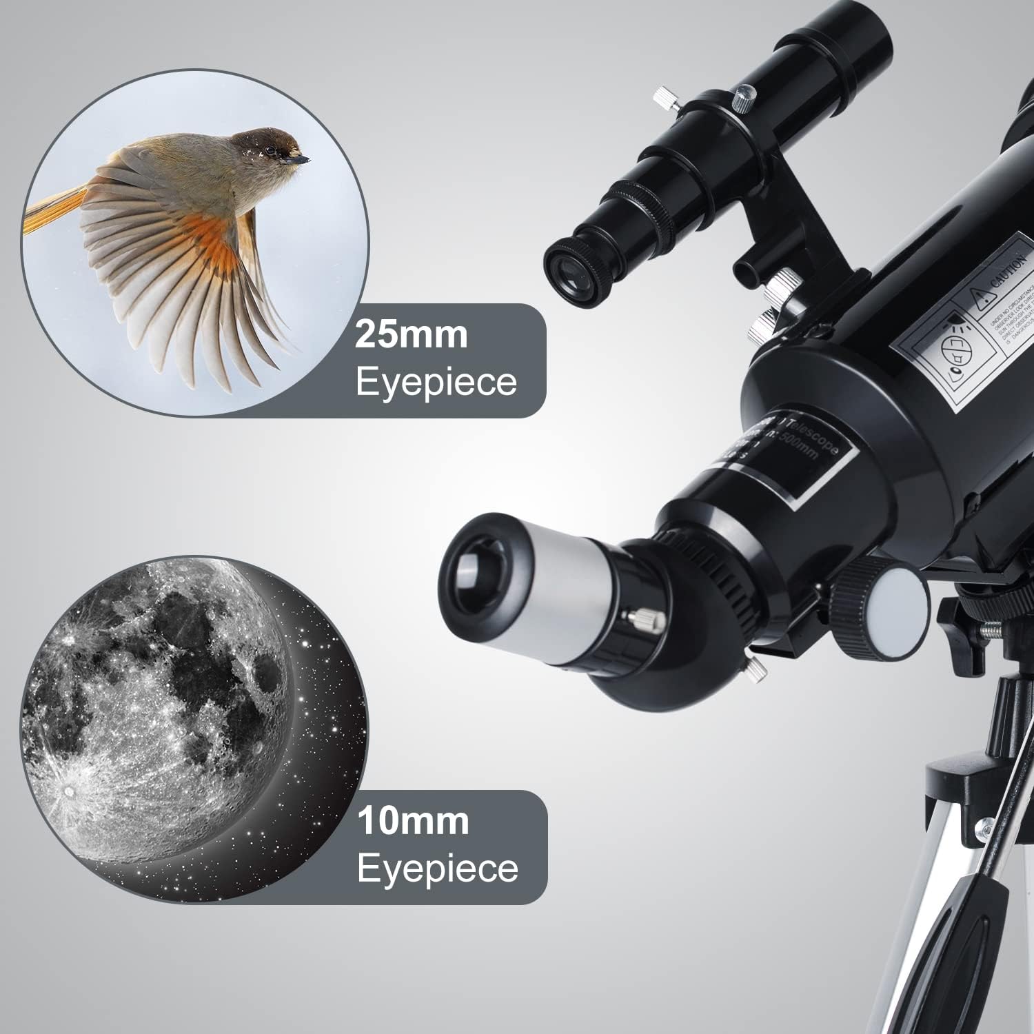 HEXEUM 70mm Aperture Refracting Telescope with AZ Mount and Wireless Remote