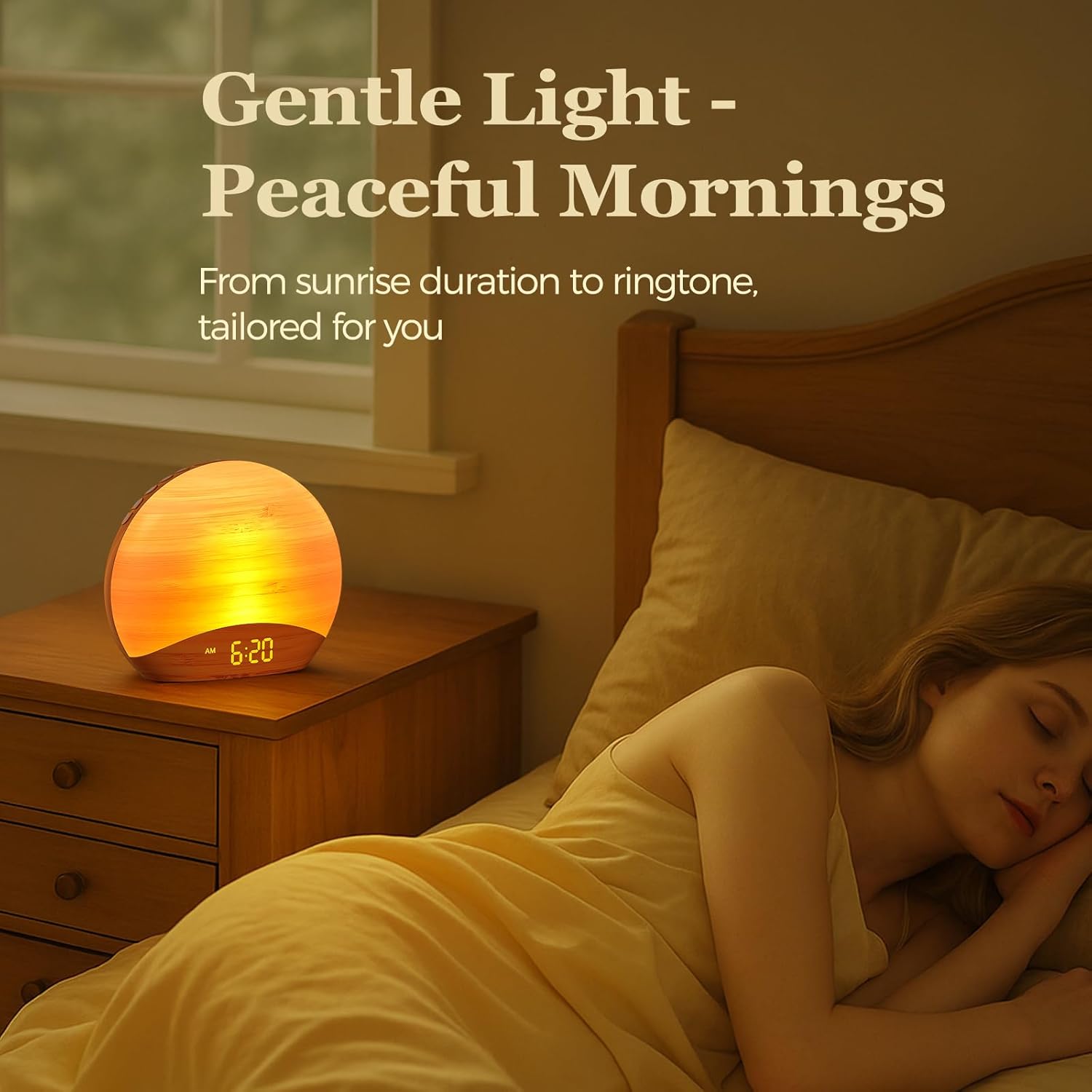 REACHER Sunrise Alarm Clock with Bluetooth and FM Radio
