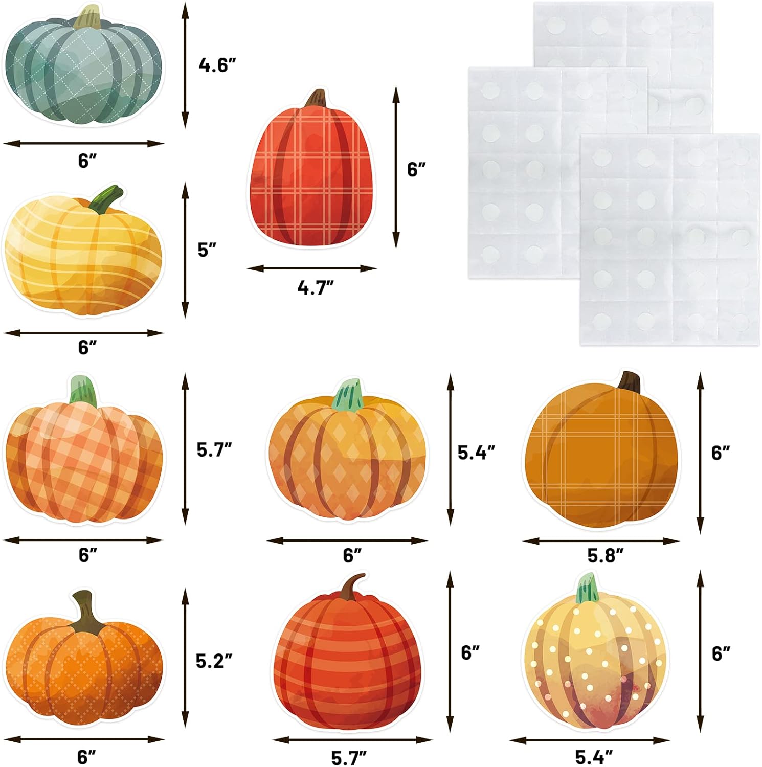 54Pcs Pumpkin Cutouts Fall Decorations