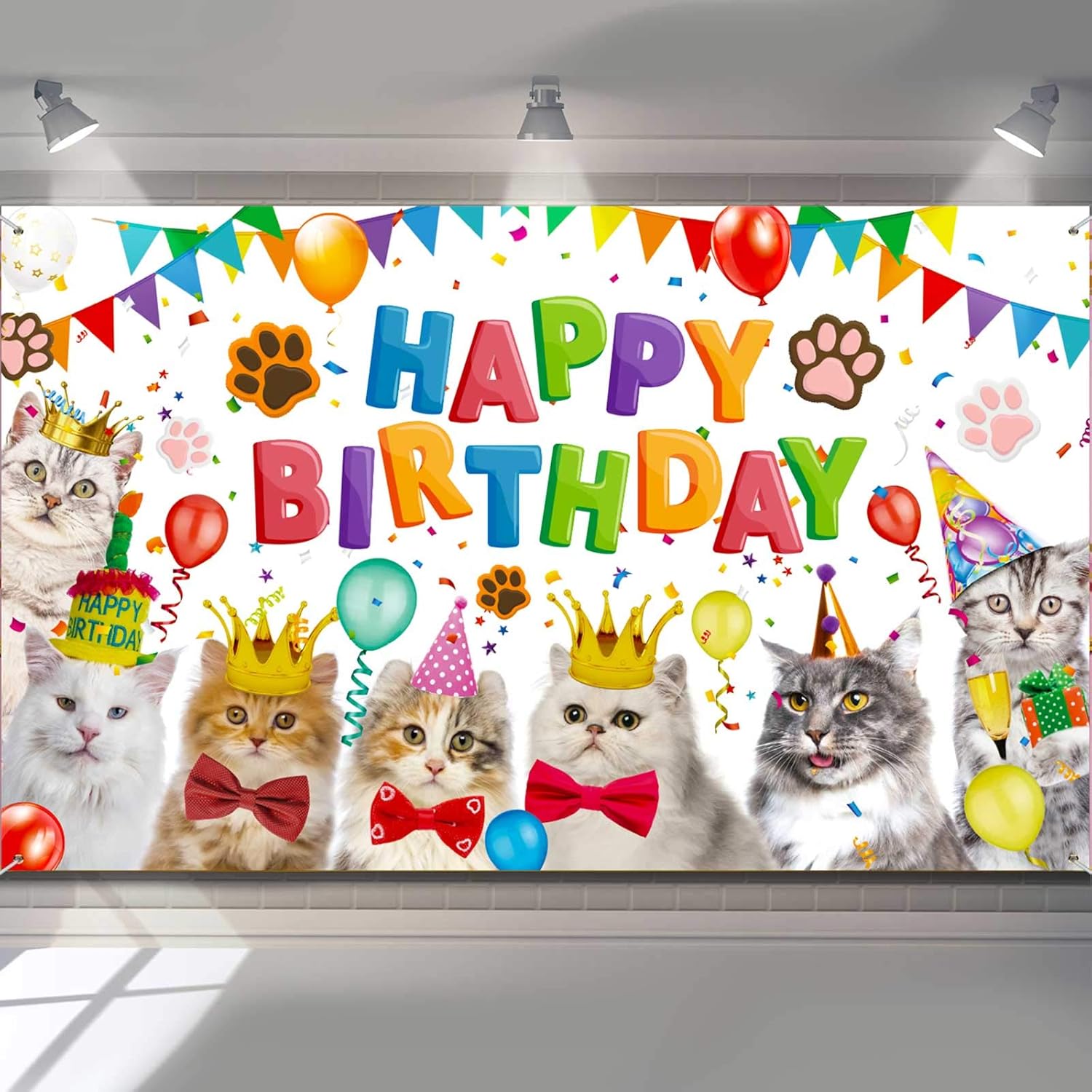 Tatuo Cat Birthday Backdrop Party Photo Decor